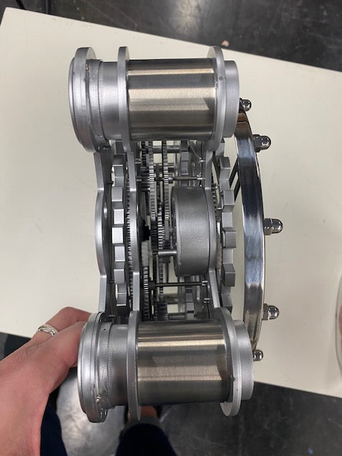 Modern Gear Wall Clock with Chrome Accents