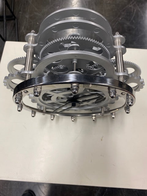 Modern Gear Wall Clock with Chrome Accents