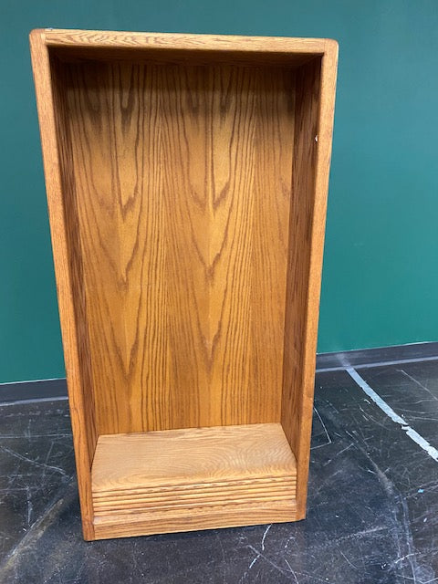 Rustic Oak Wood Five-Shelf Bookcase