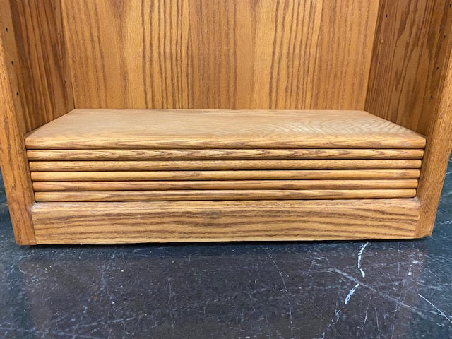 Rustic Oak Wood Five-Shelf Bookcase
