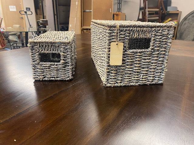 Set of Two Wicker Storage Baskets