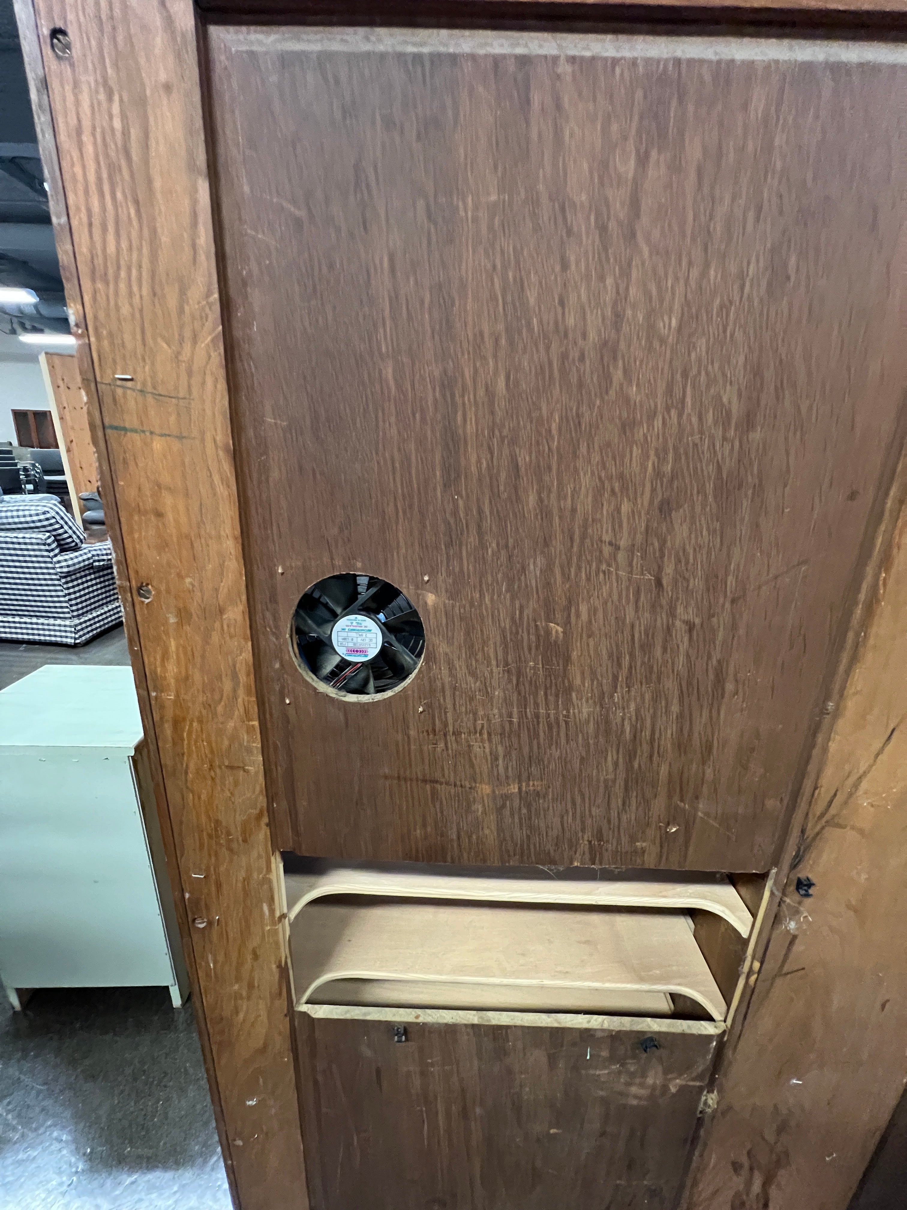 Vintage Armoire Brown Gold Accents - Tall