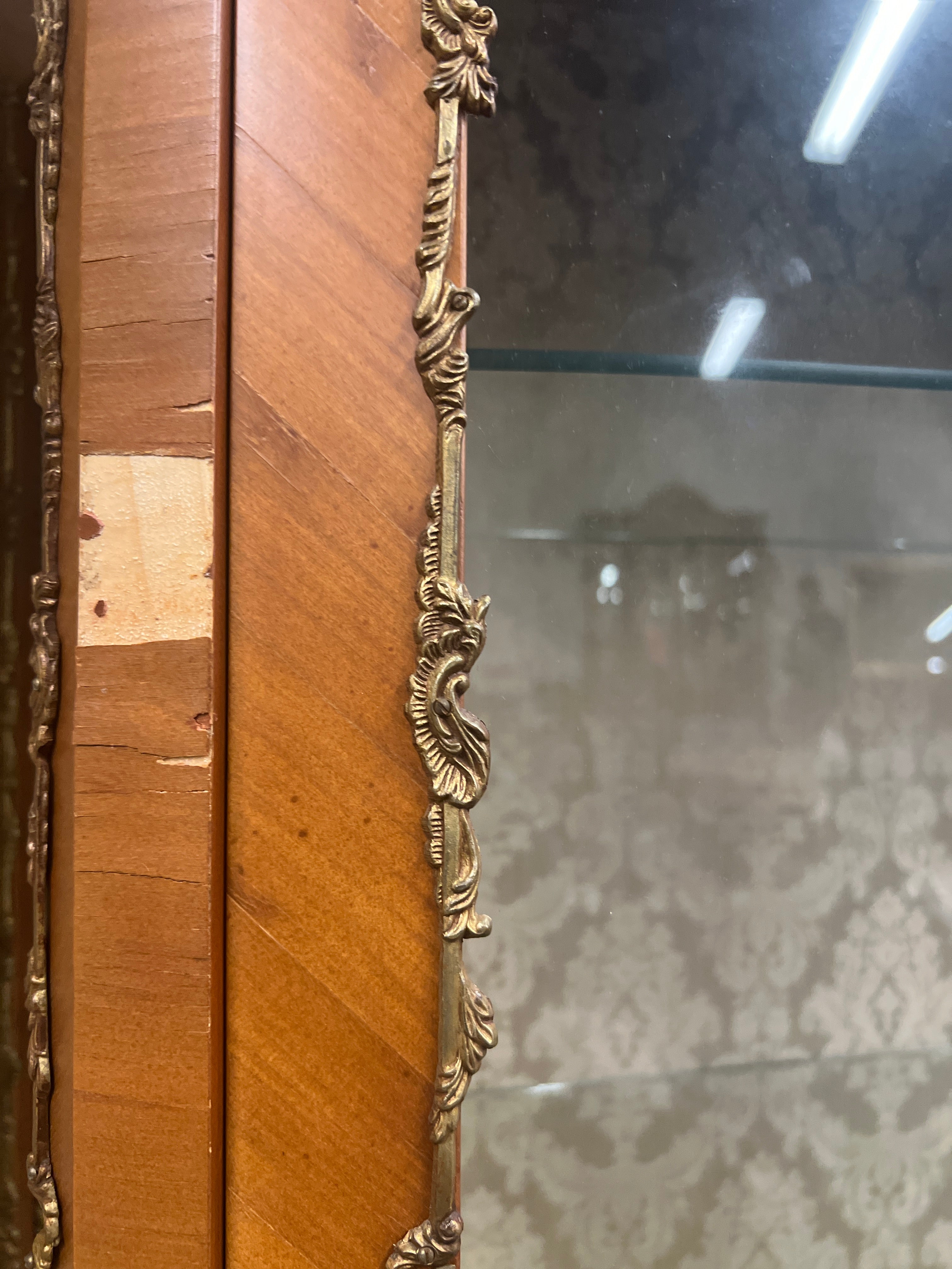 Rococo Revival Antique Curio Cabinet with KEY