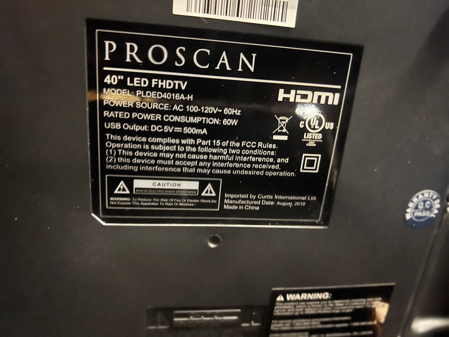 Proscan 40” TV
