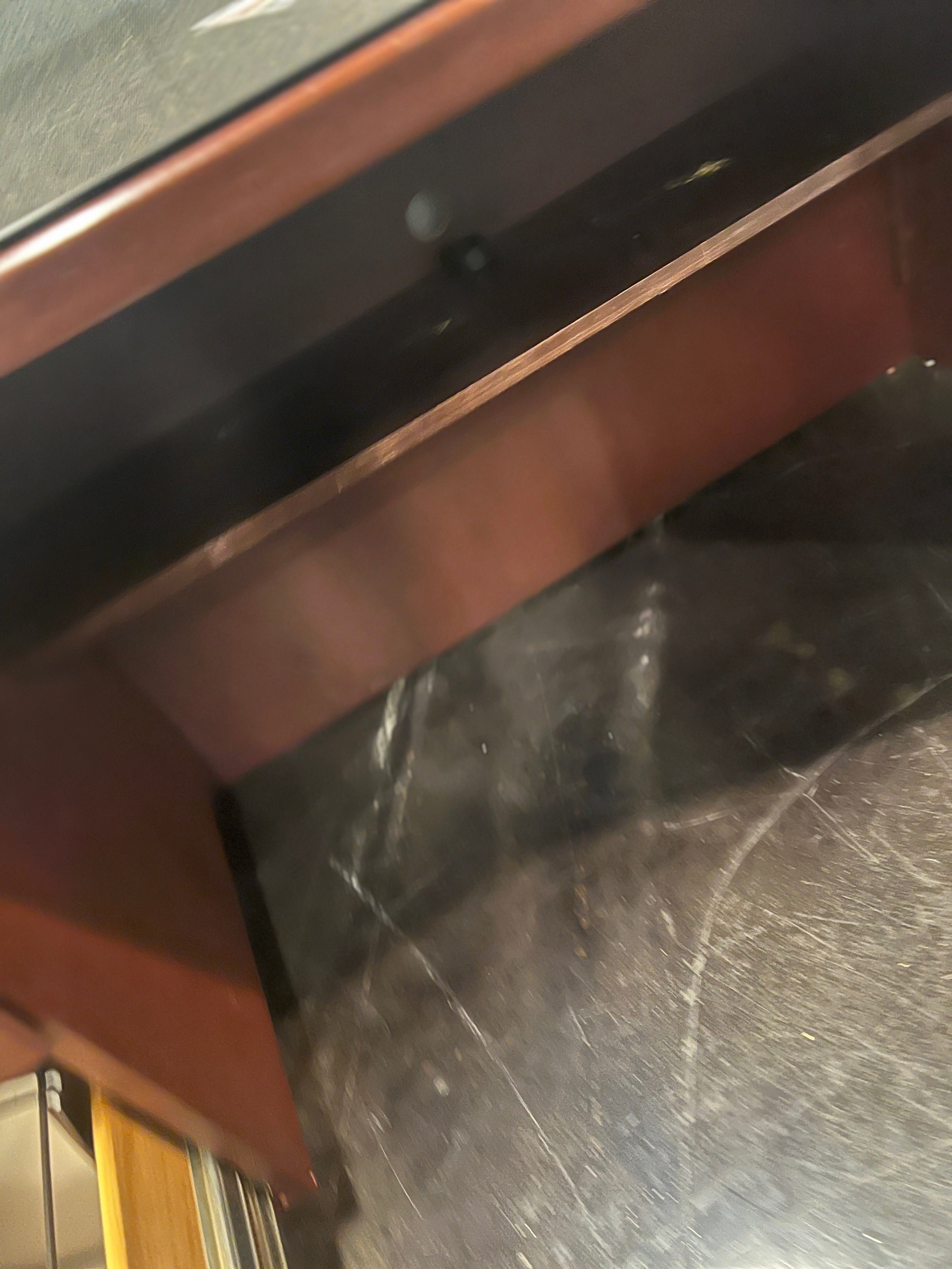 Cherry Wood Office Desk w/ Glass Top