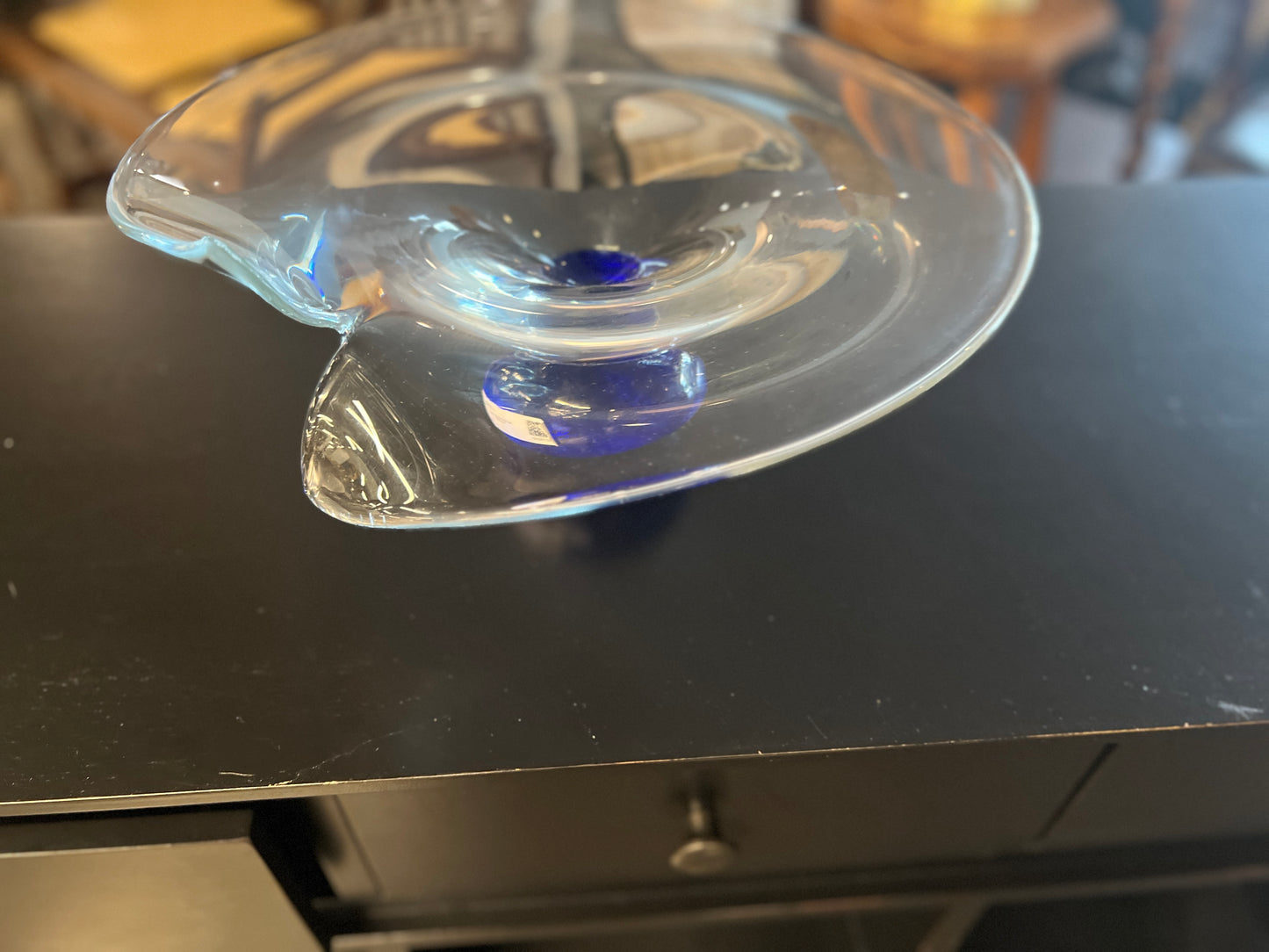 Large display bowl with blue base