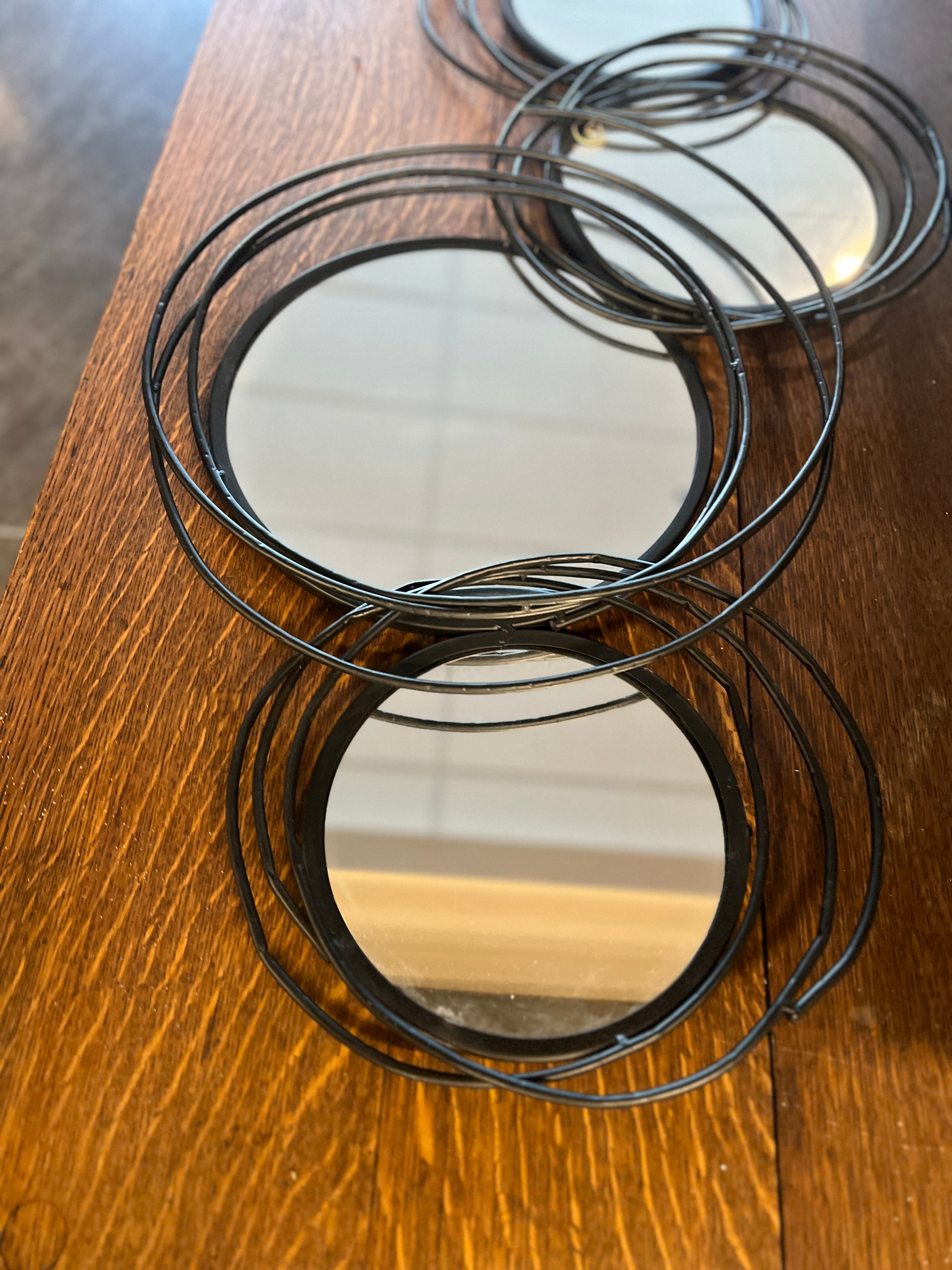 Black Abstract Circles Mirror