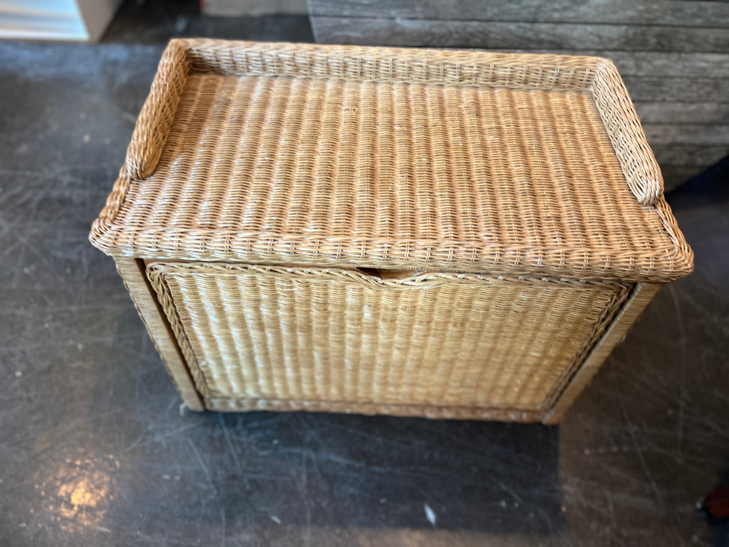 Rattan bench and shoe storage