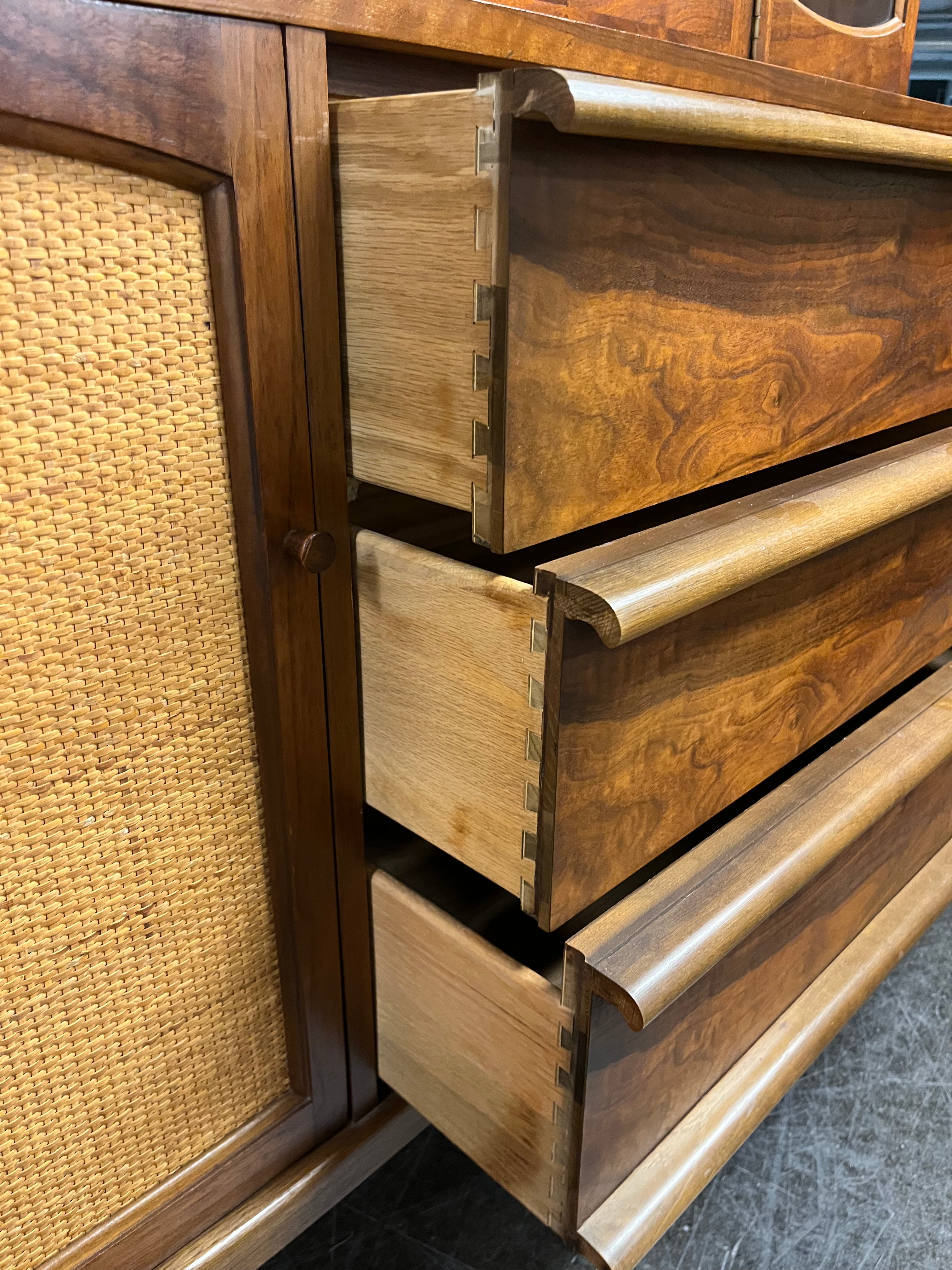 Lane Mid Century Modern Sideboard Buffet Display Case - Simply Stunning