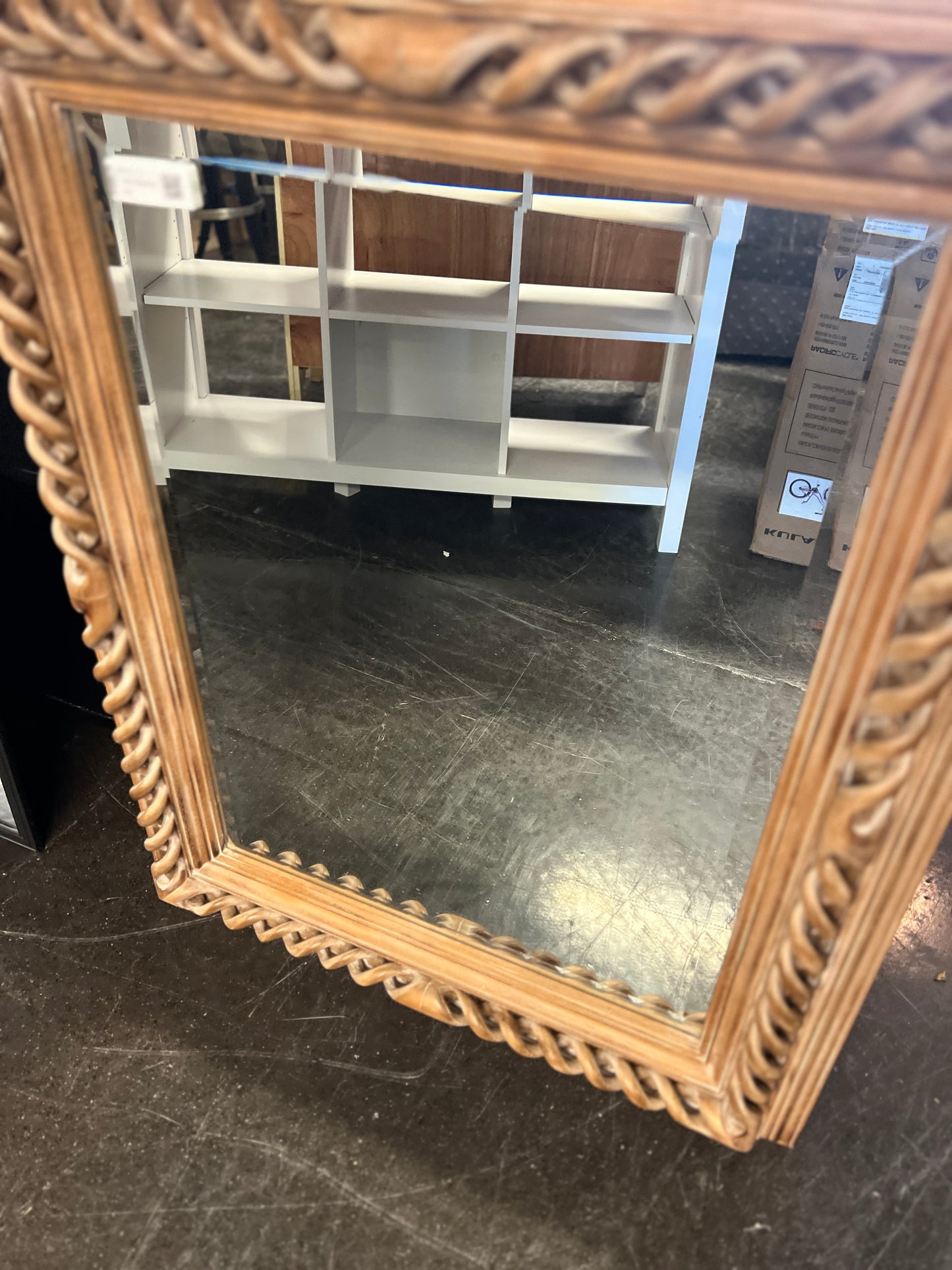 Wood Spiral Mirror