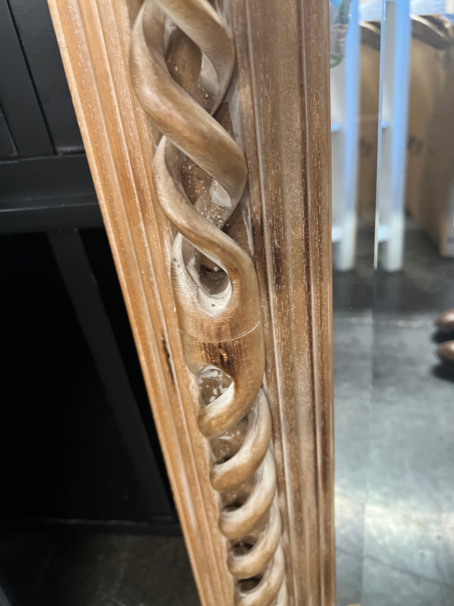 Wood Spiral Mirror