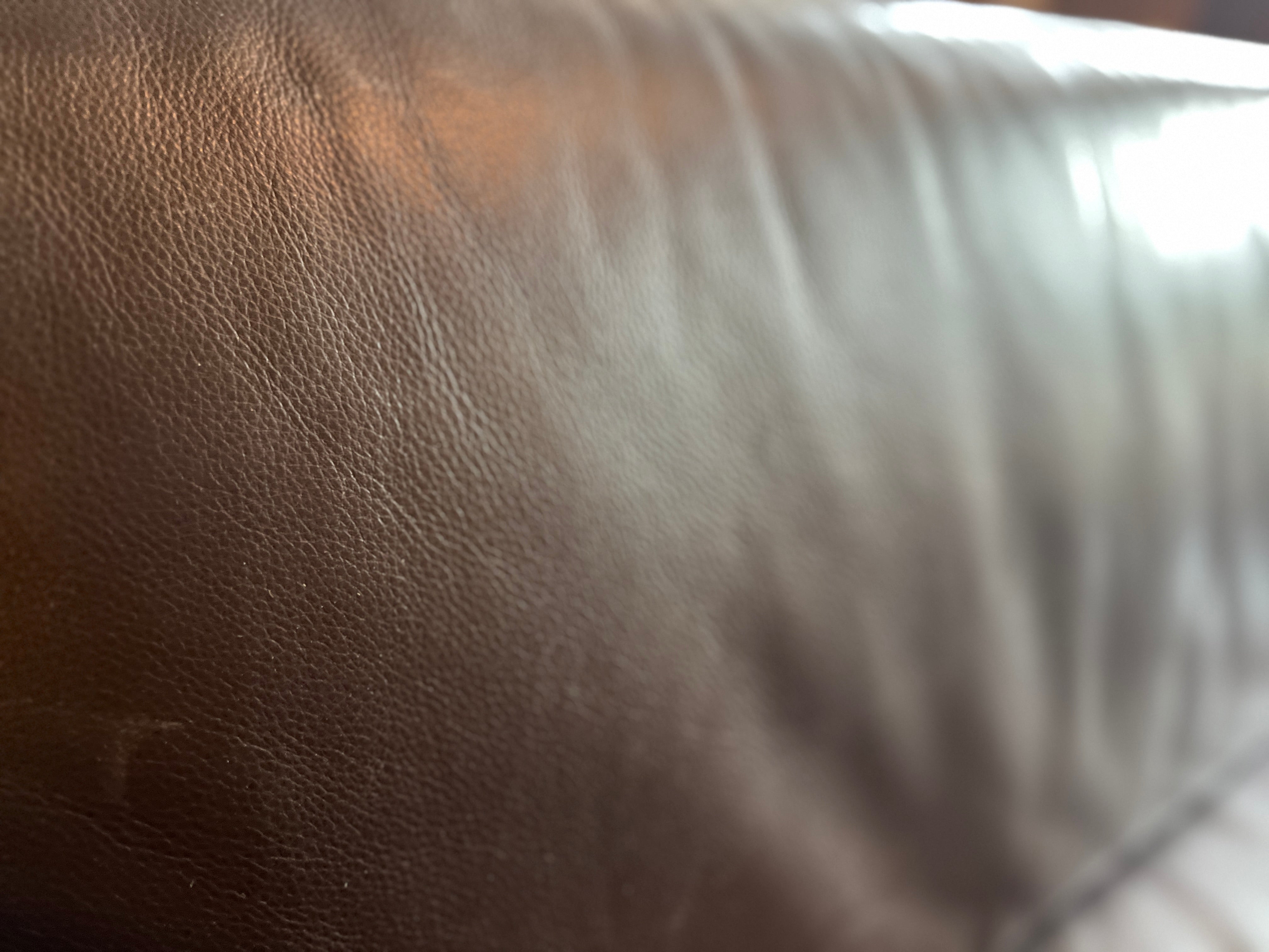 Dark Brown Leather Bucket Couch Sofa