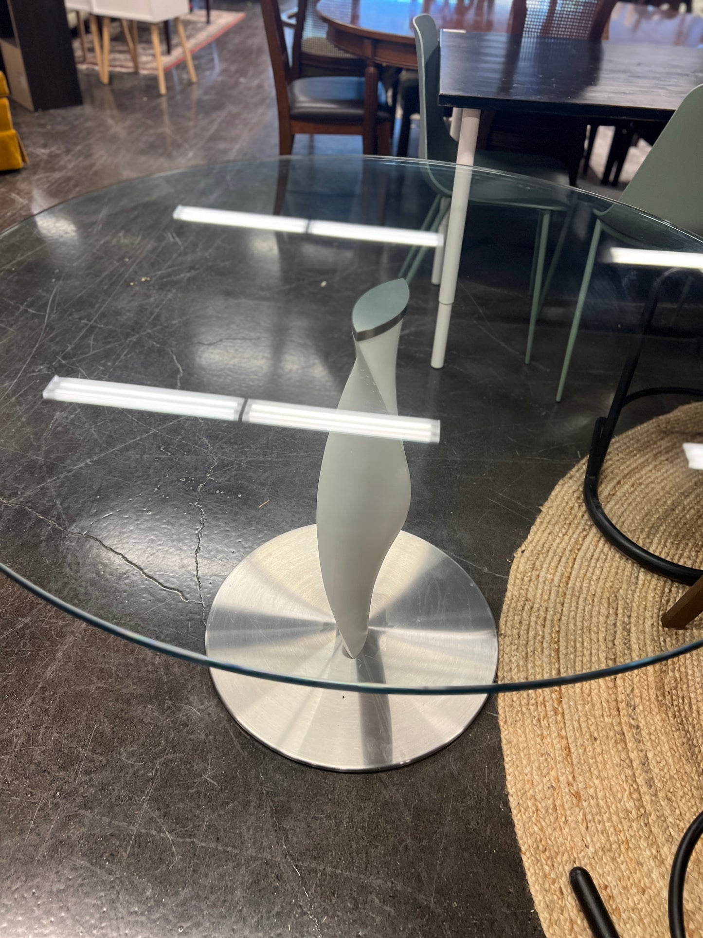 Porada Glass Table With White Base