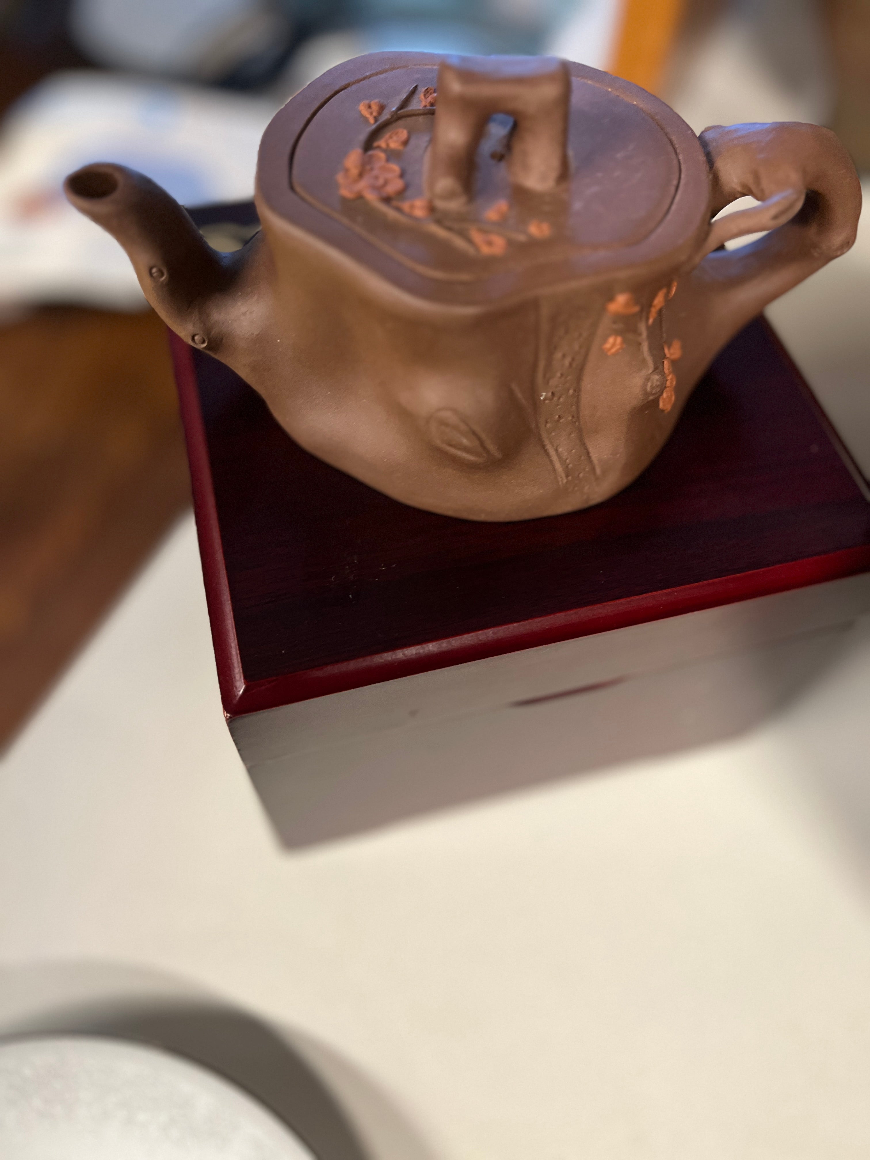 Ceramic Teapot in Wooden box