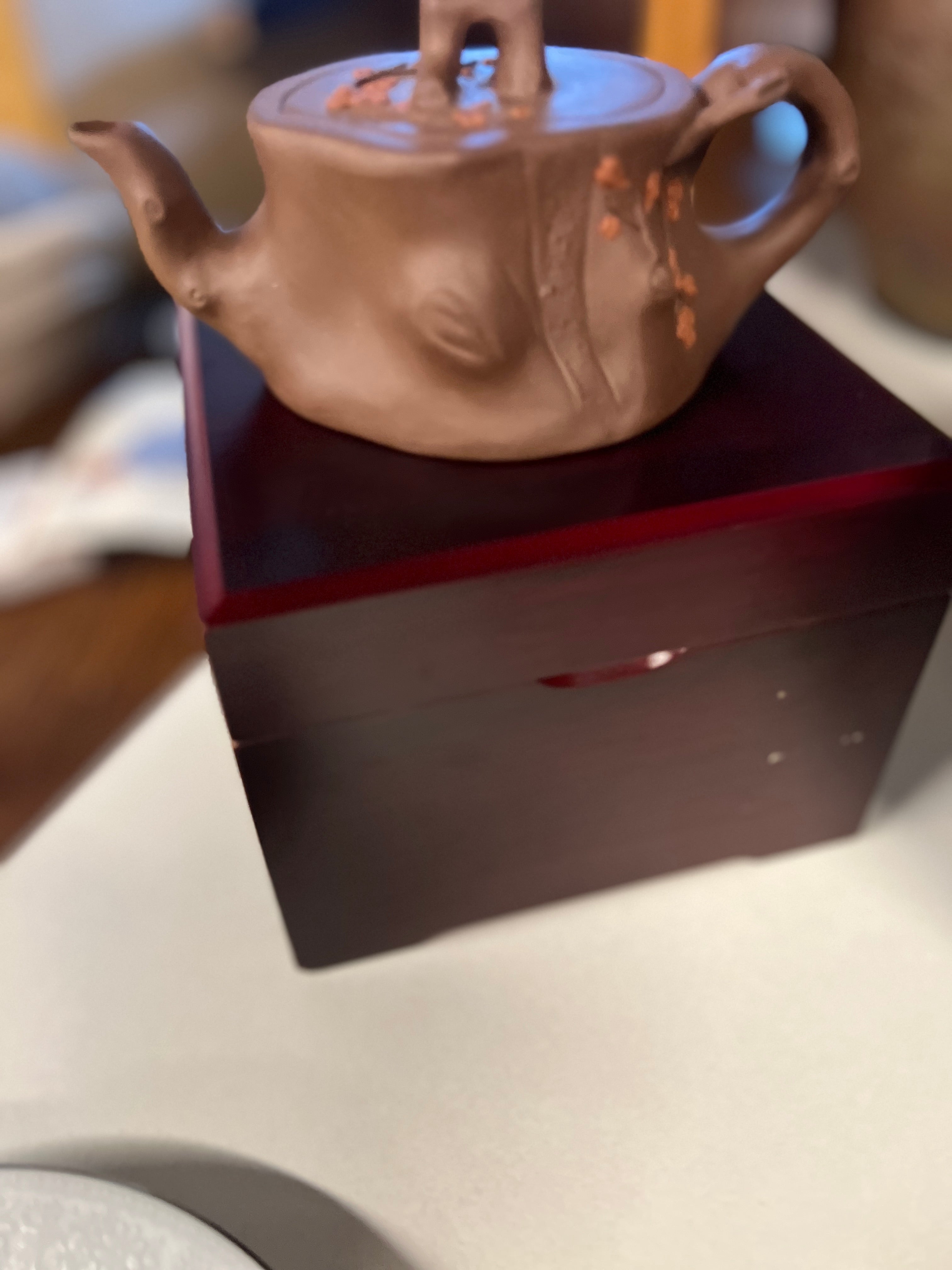 Ceramic Teapot in Wooden box