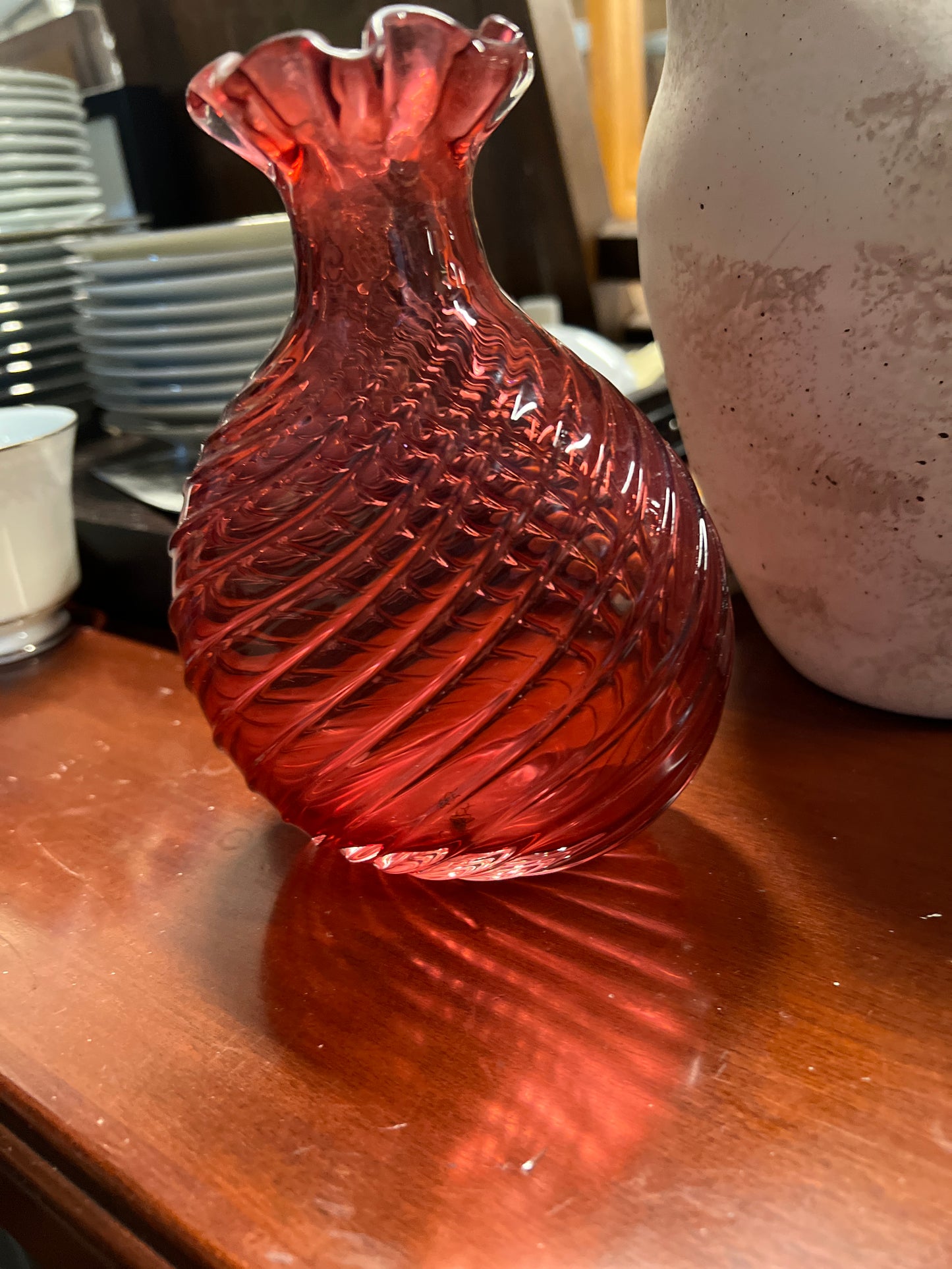 Pink Wavy Stem Vase