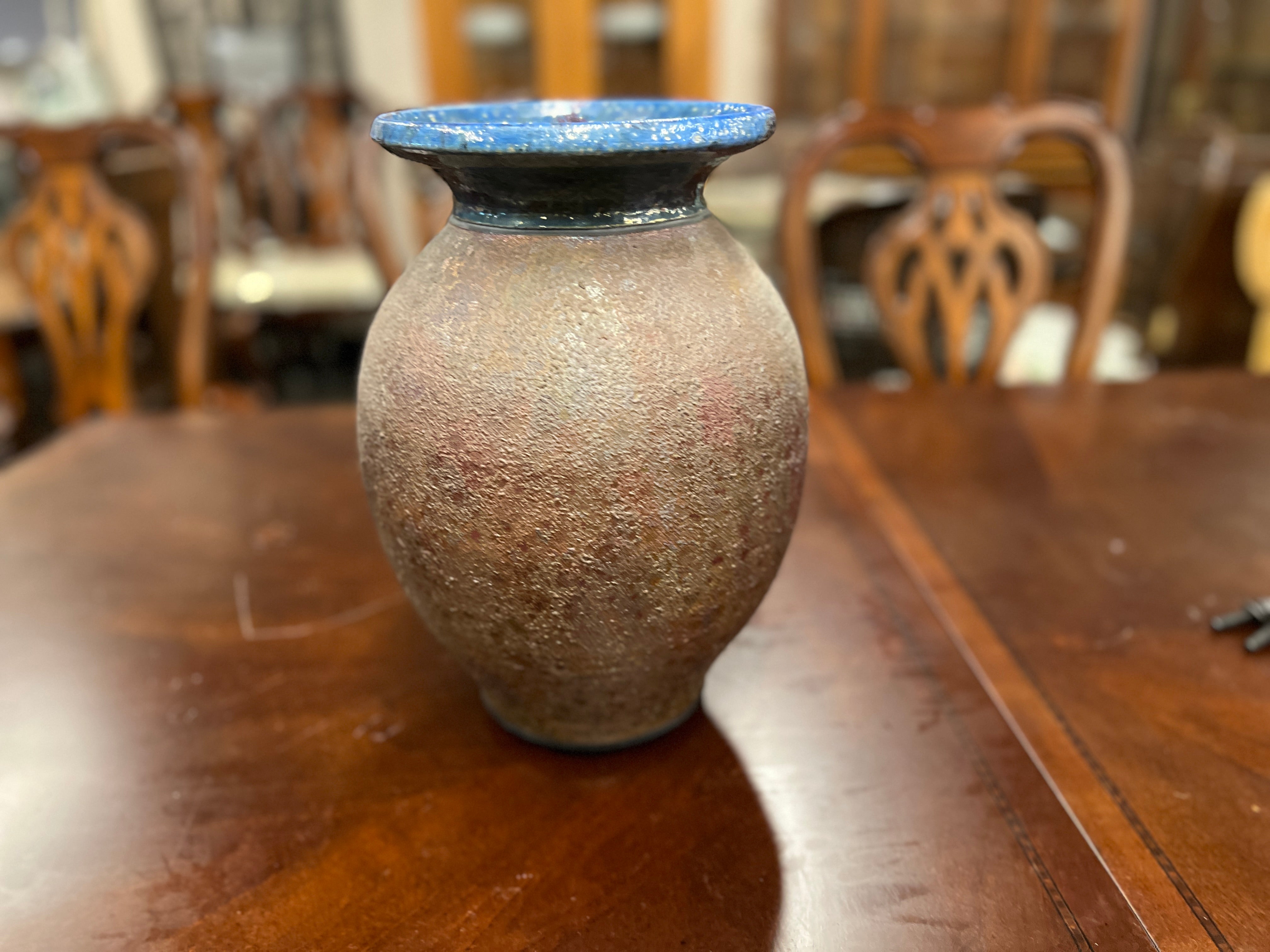 Blue and Copper Multi Fired Large Decorative vase