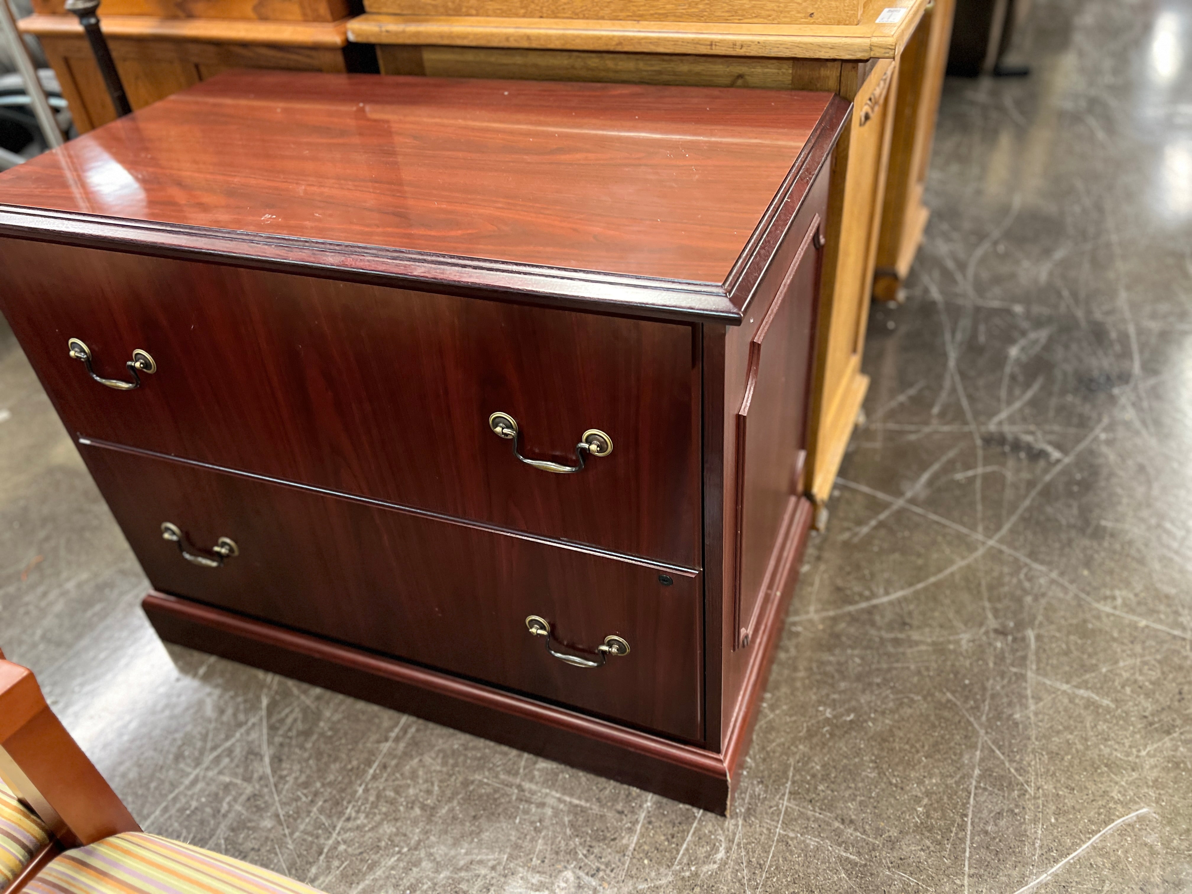 Cherry Wood Filing Cabinet