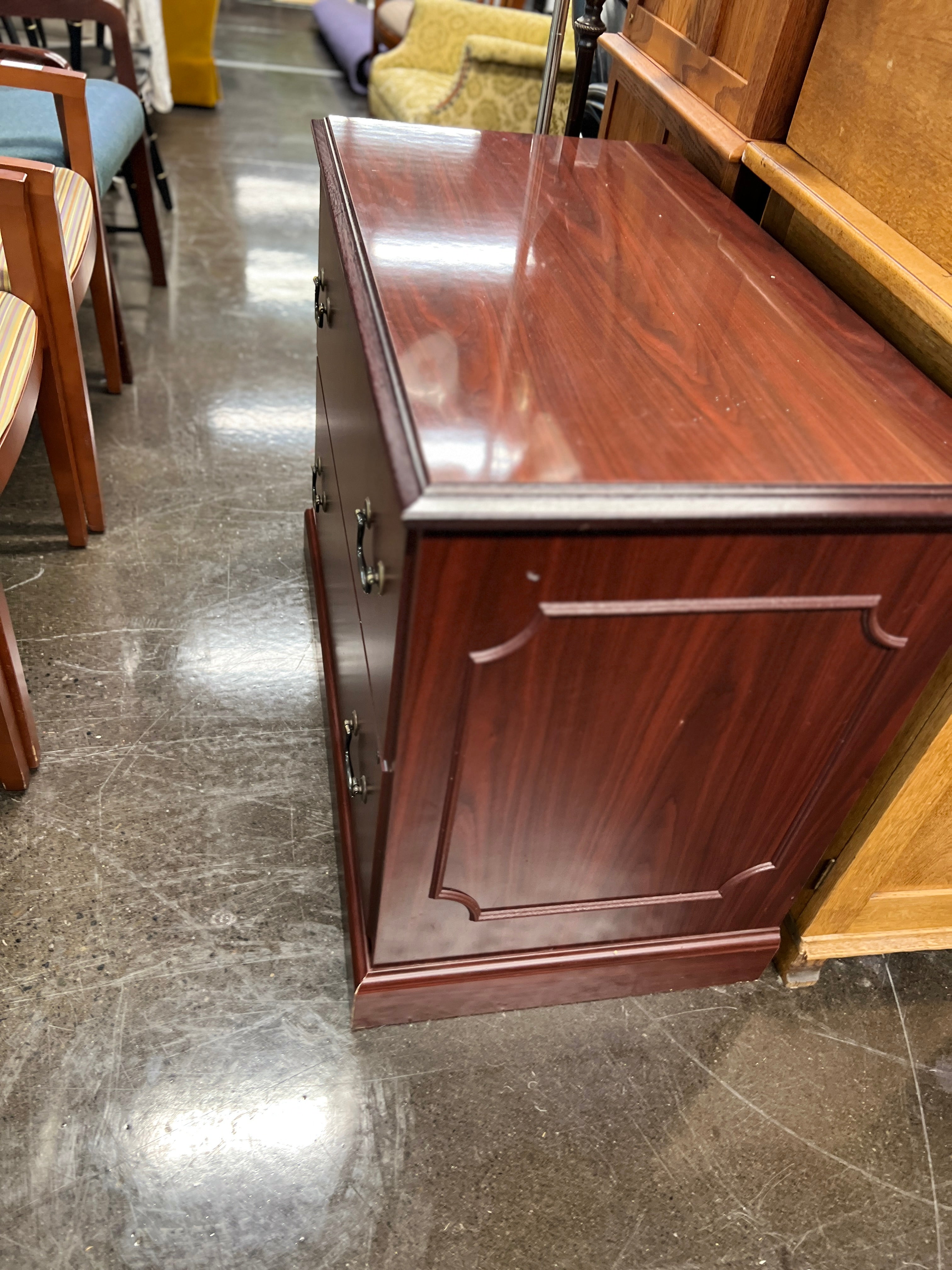 Cherry Wood Filing Cabinet