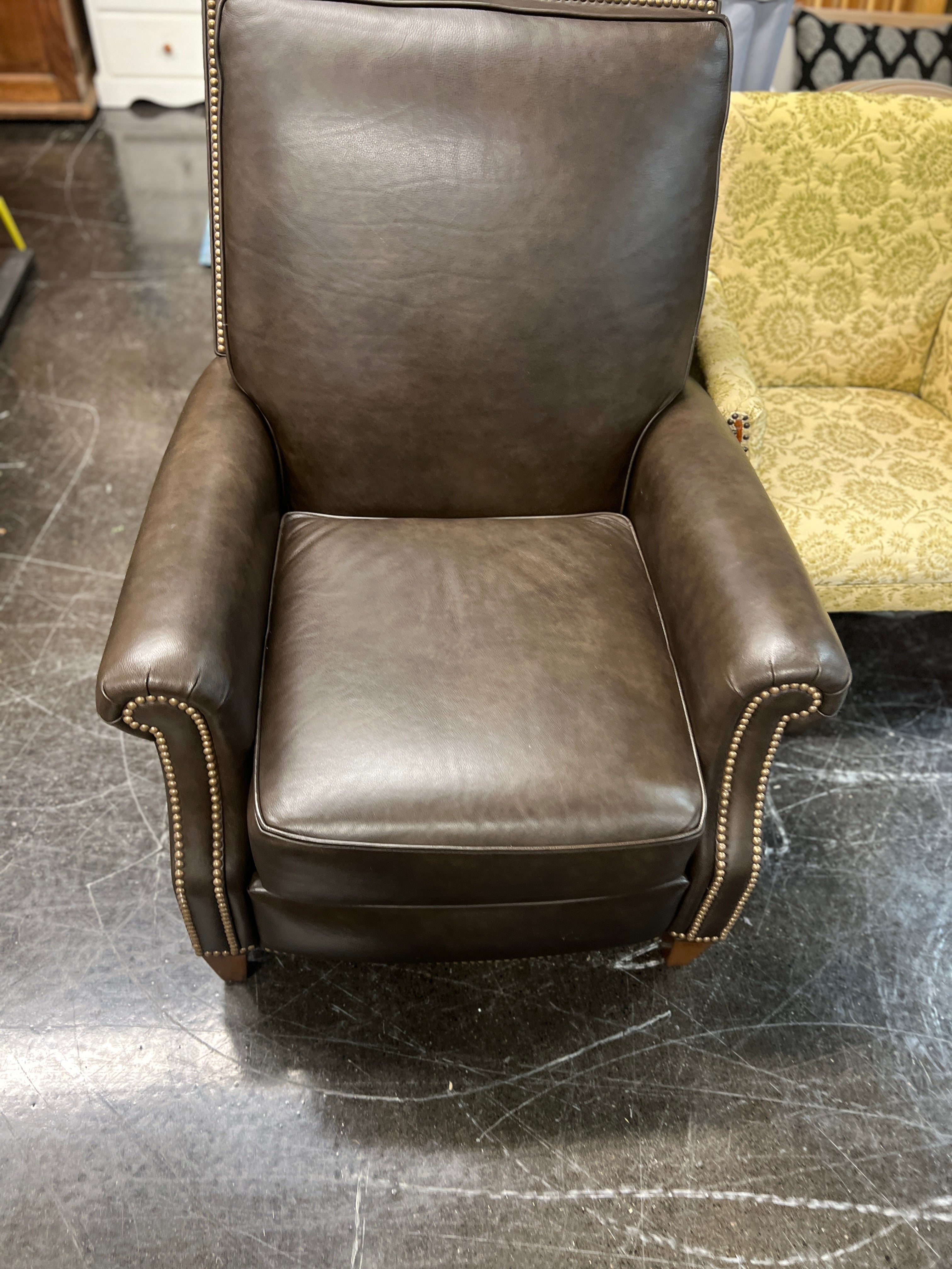 Ethan Allen, Colburn Leather Recliner, Omni/Brown