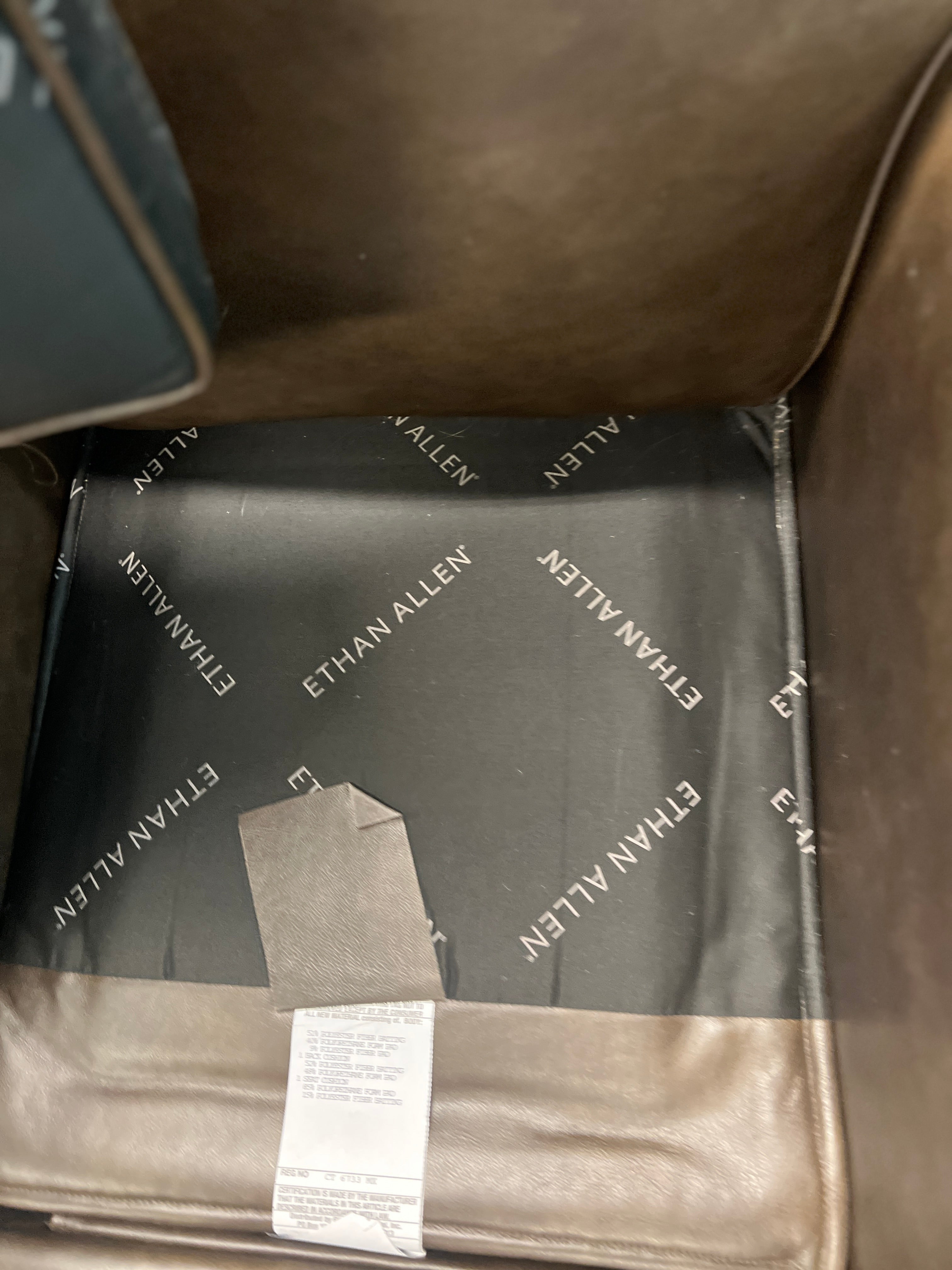 Ethan Allen, Colburn Leather Recliner, Omni/Brown