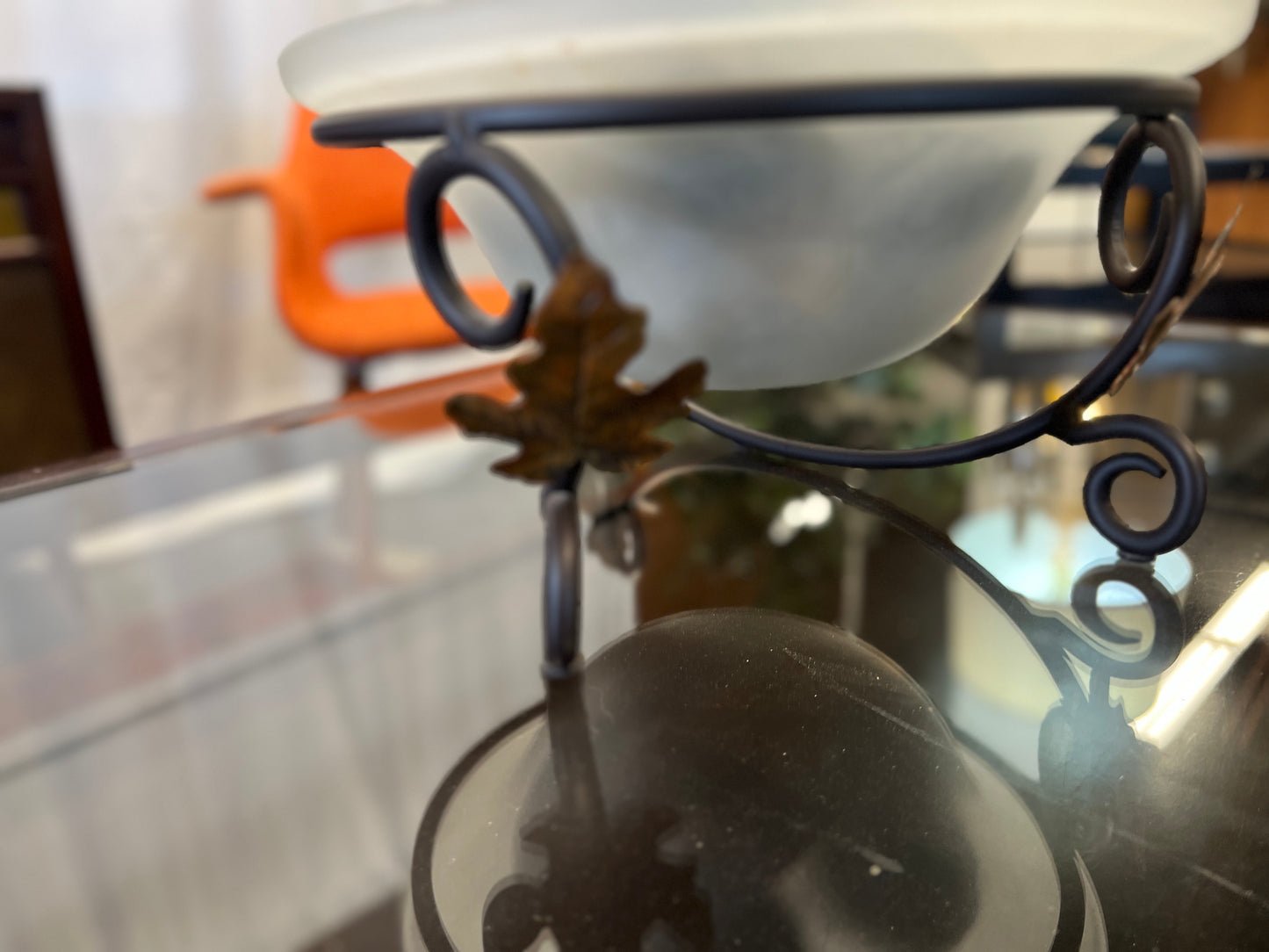 Frosted Glass Bowl With Decorative Balls