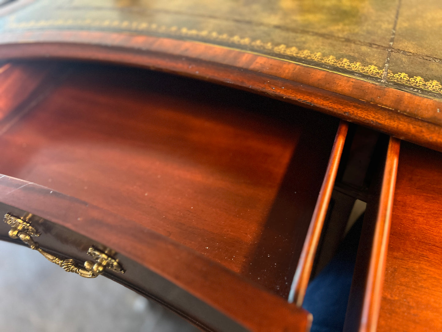 Maitland Smith Green Leather Top Executive Desk