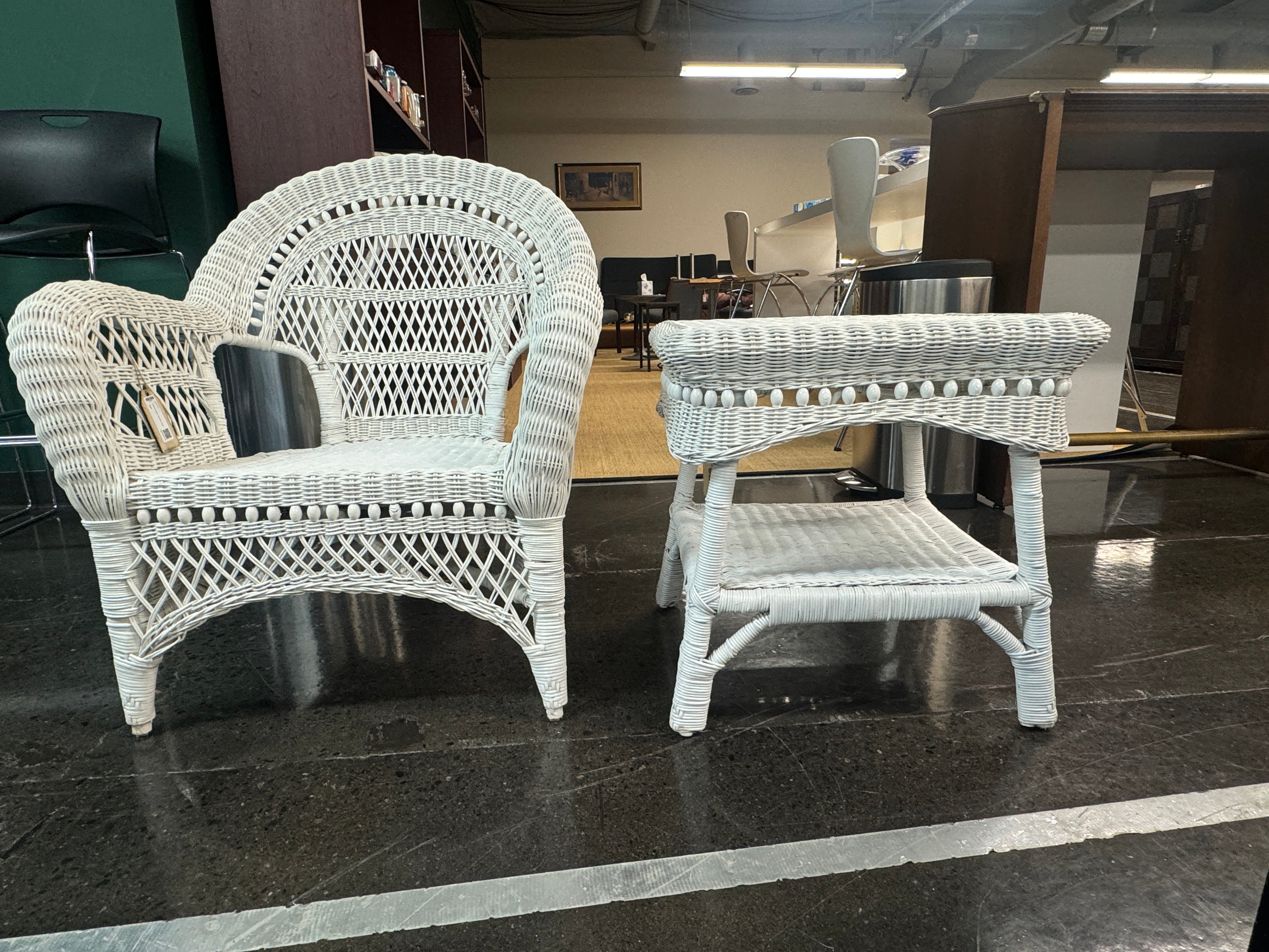 White Garden Side Table