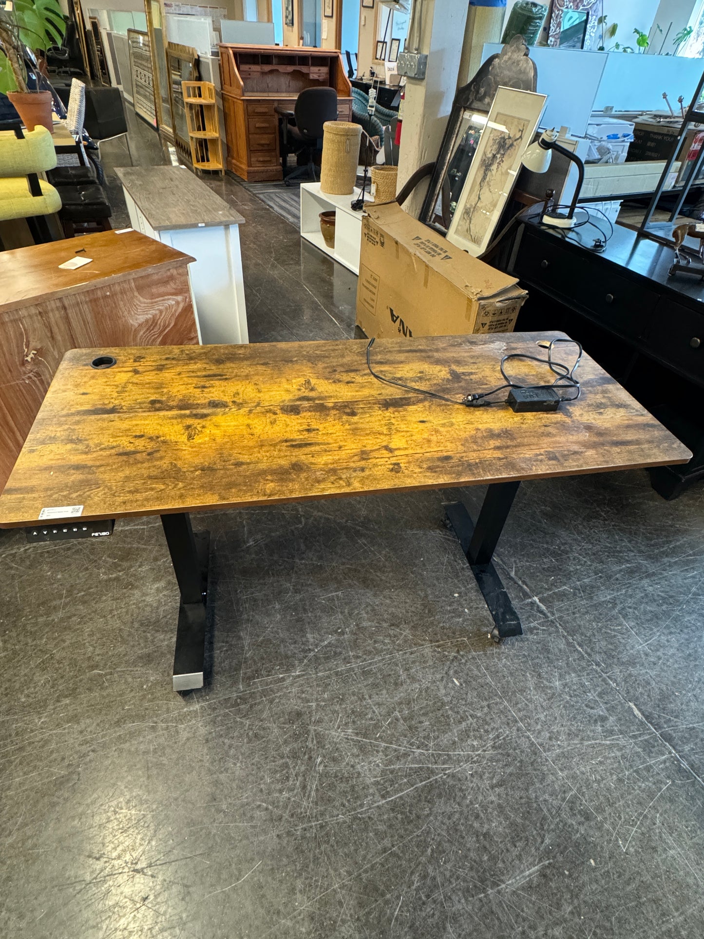Fezibo SIt /Stand Wood And Metal Desk on Wheels