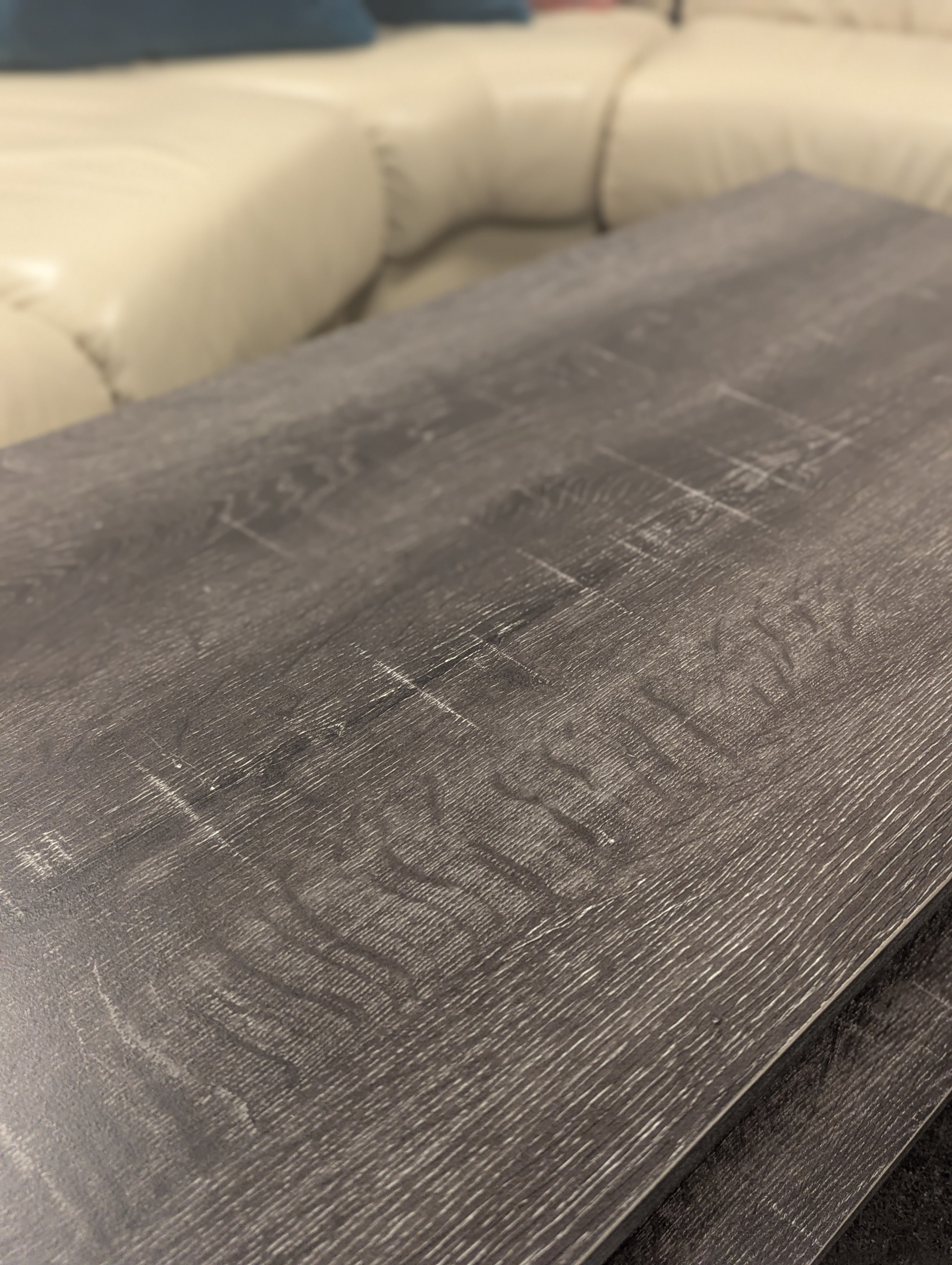 Dark Brown Coffee Table w/ Silver Legs