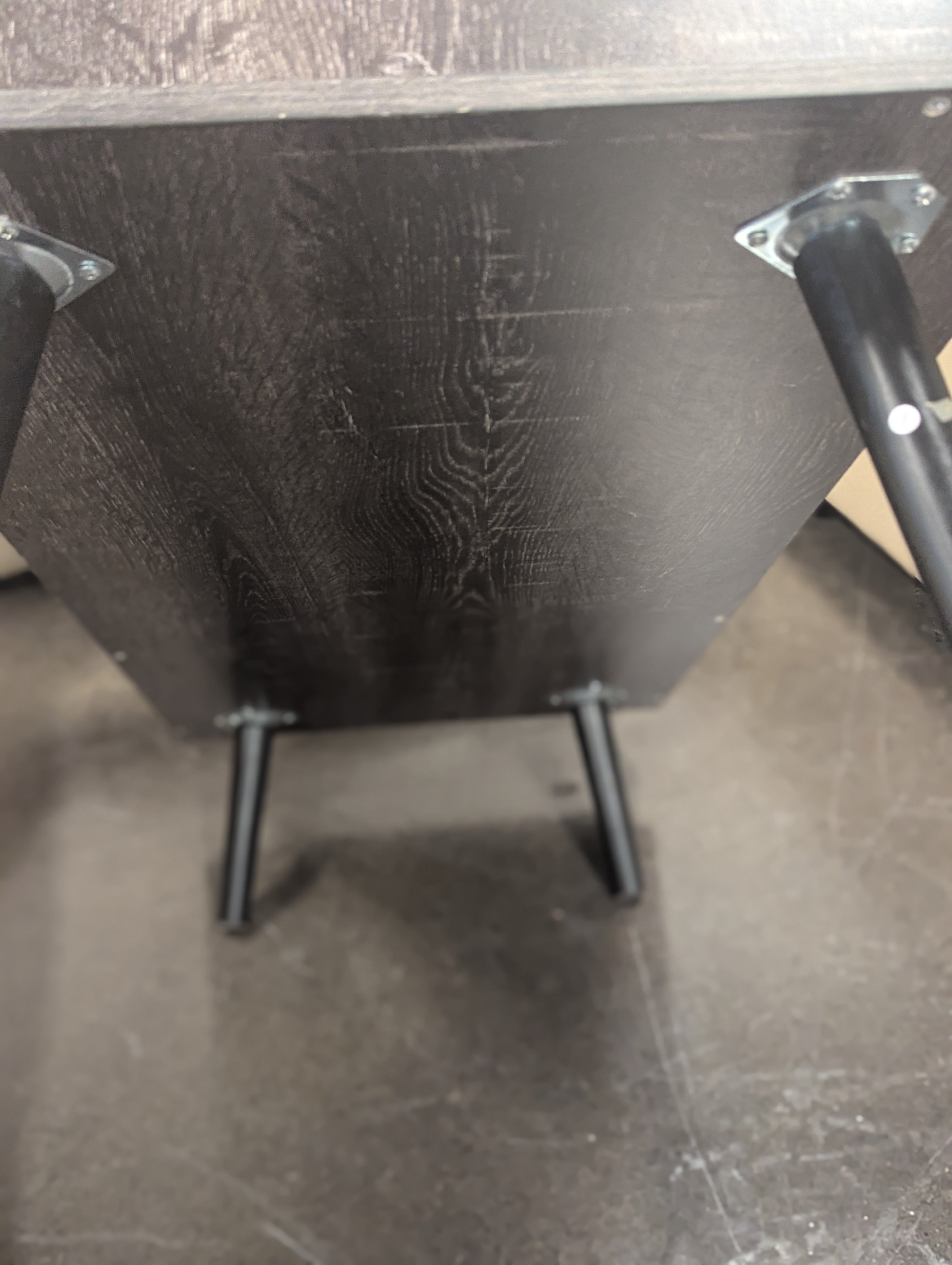 Dark Brown Coffee Table w/ Silver Legs