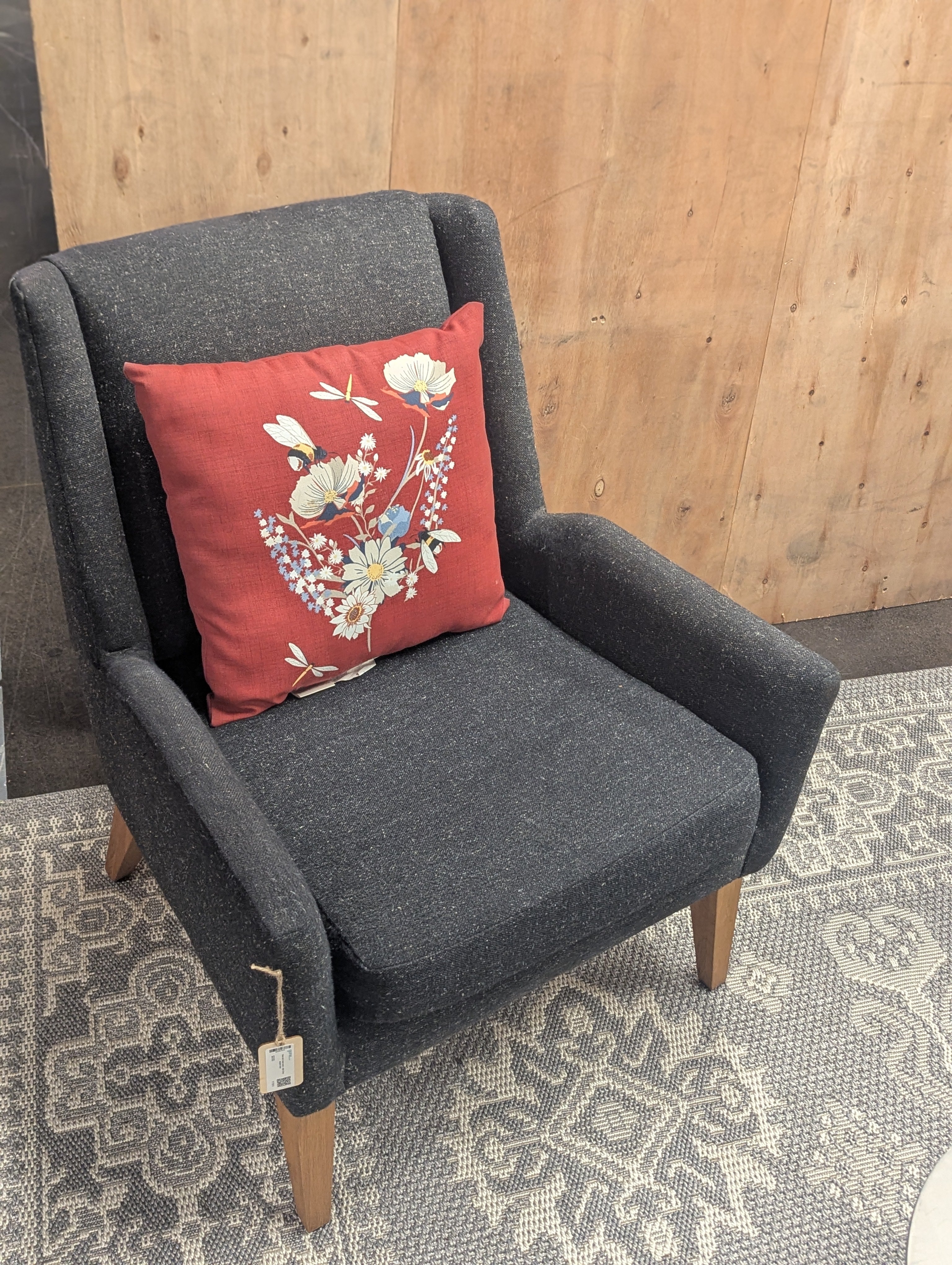 West elm book nook - dark Grey accent chair