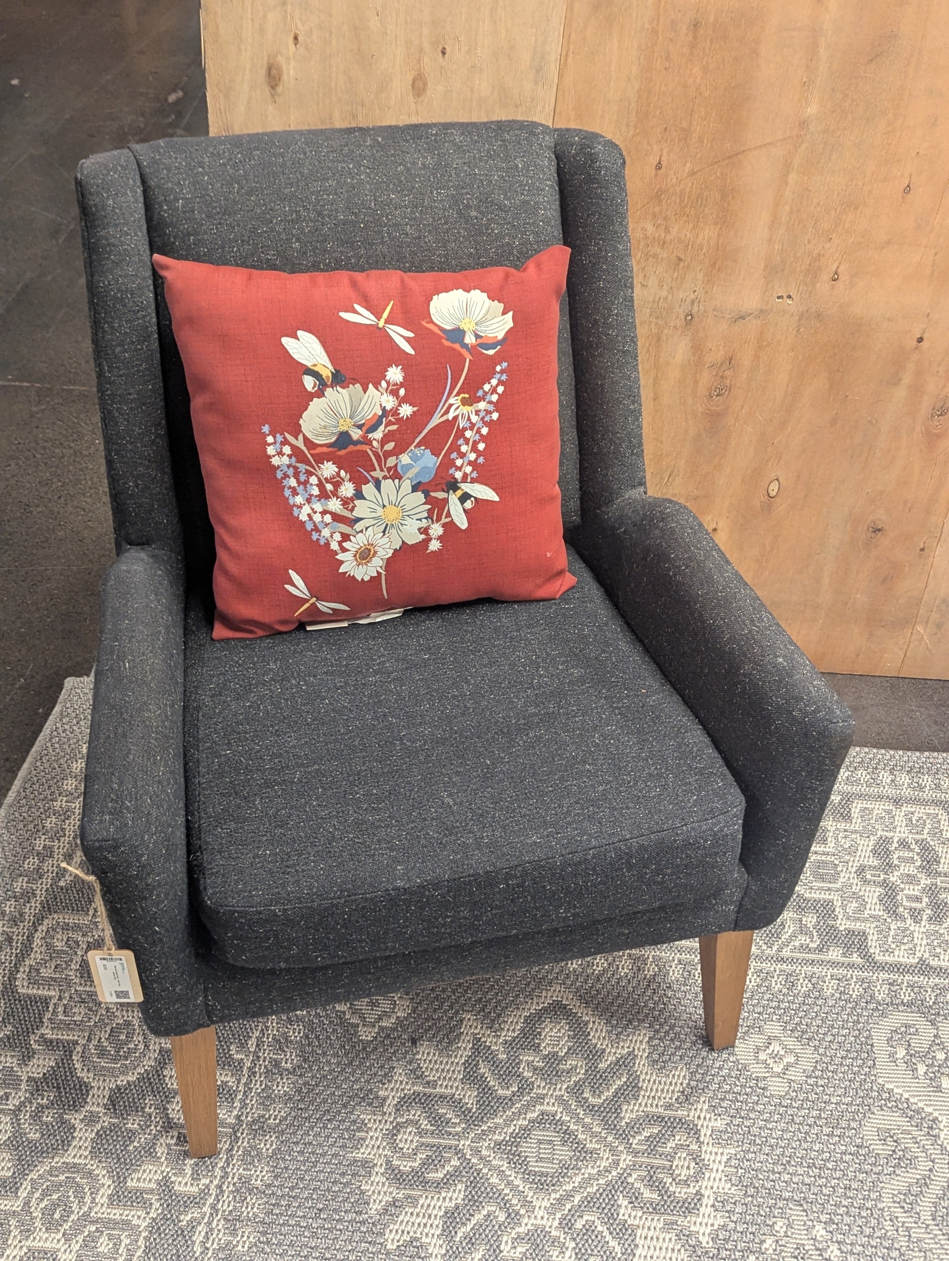 West elm book nook - dark Grey accent chair