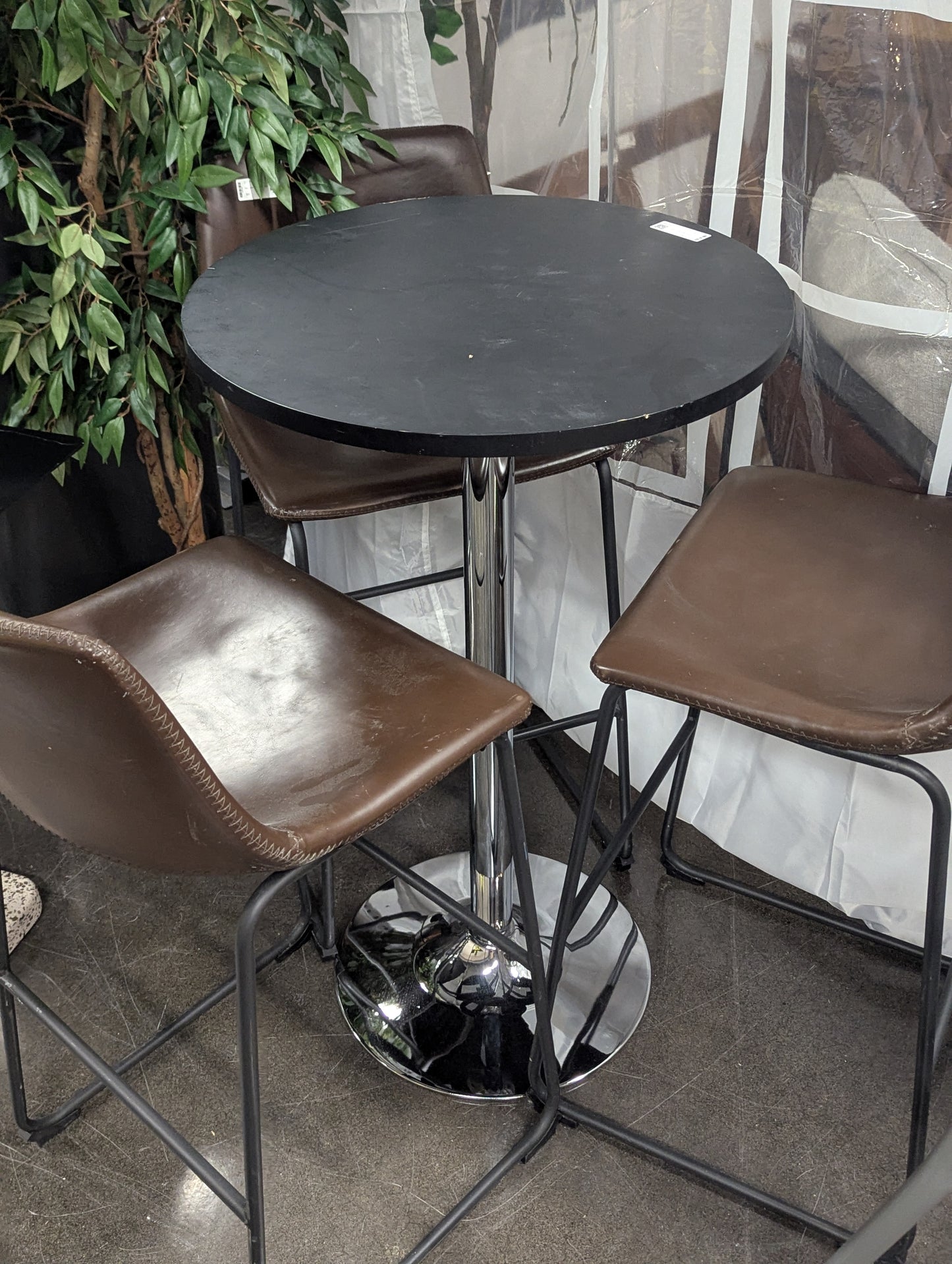 Faux Leather Counter Height Stool