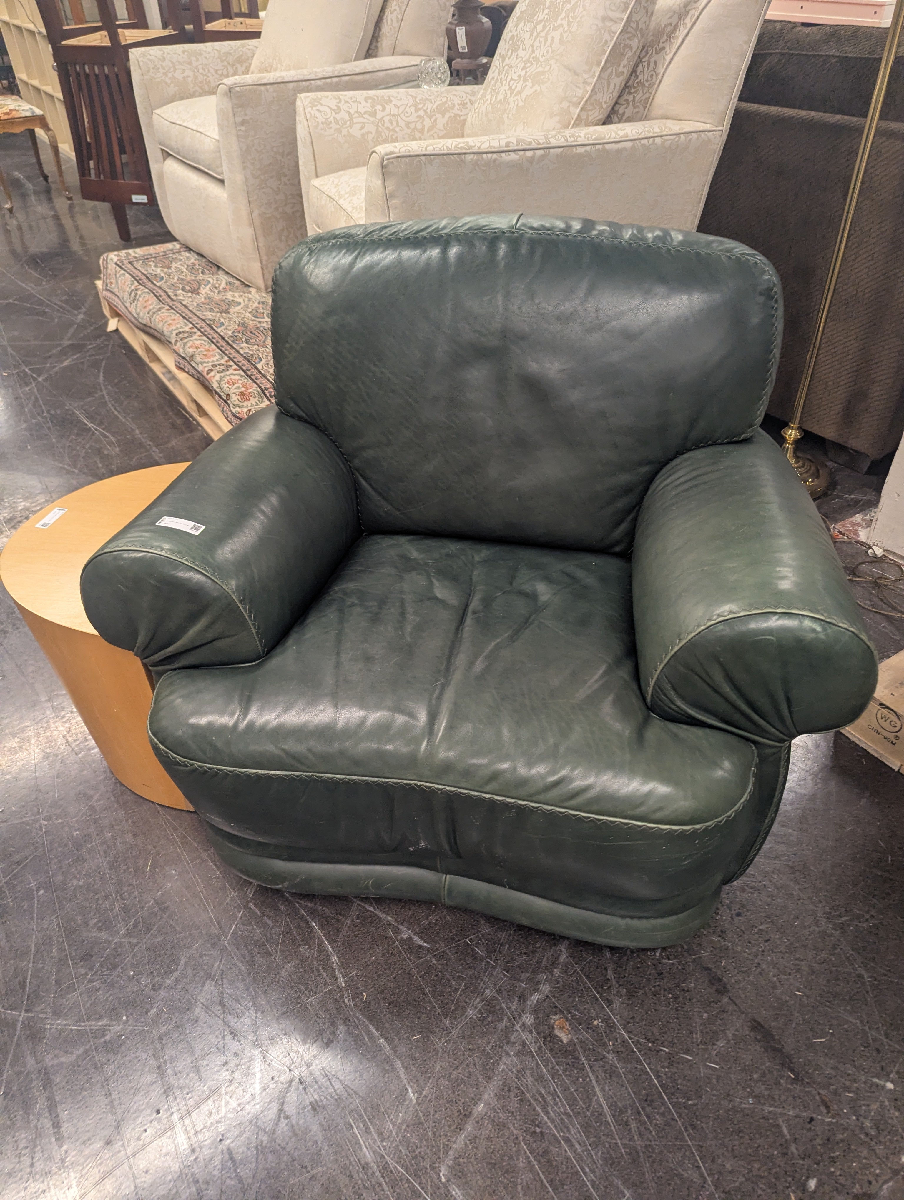 Forest Green Italian Leather Chair