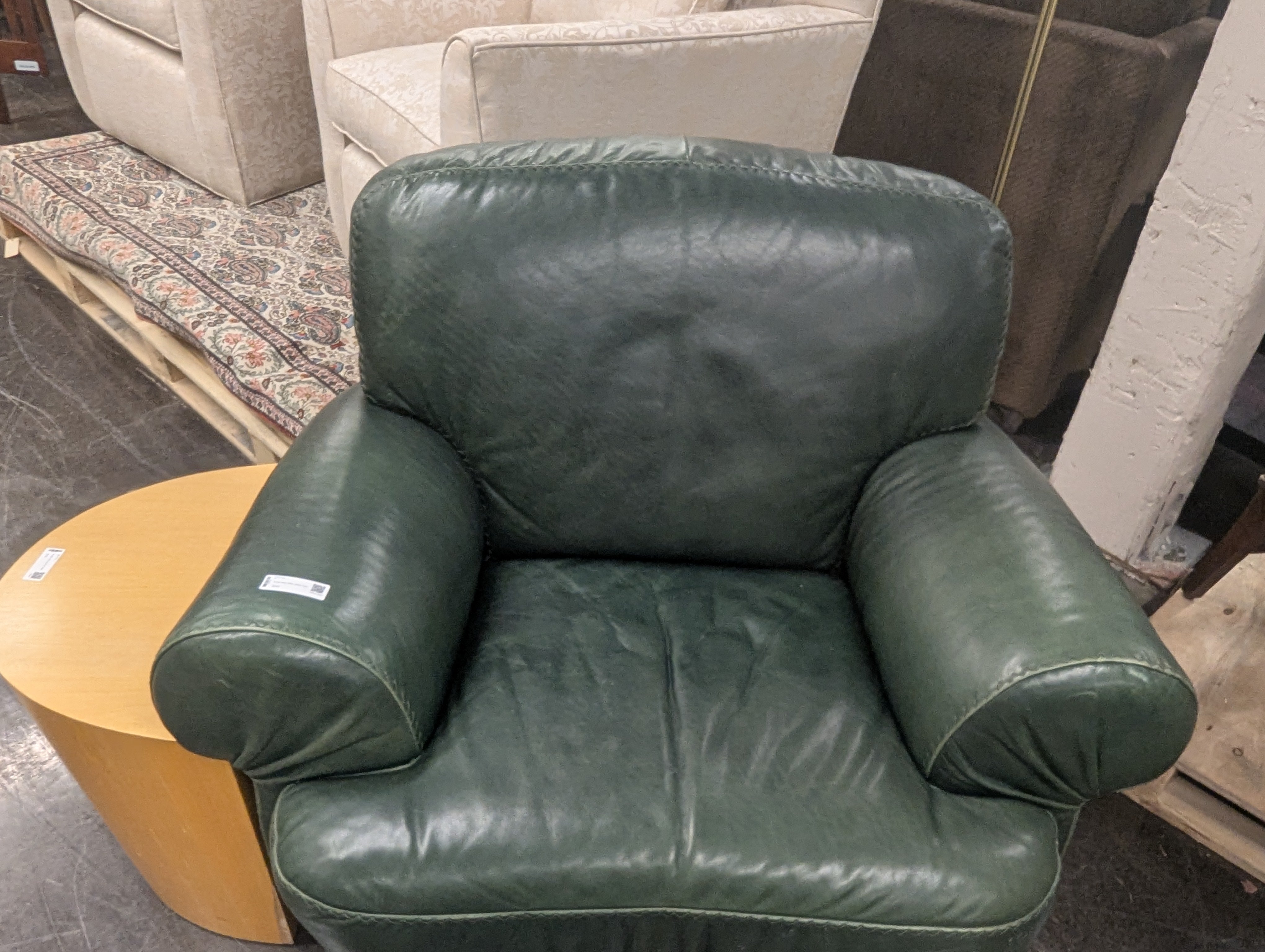 Forest Green Italian Leather Chair