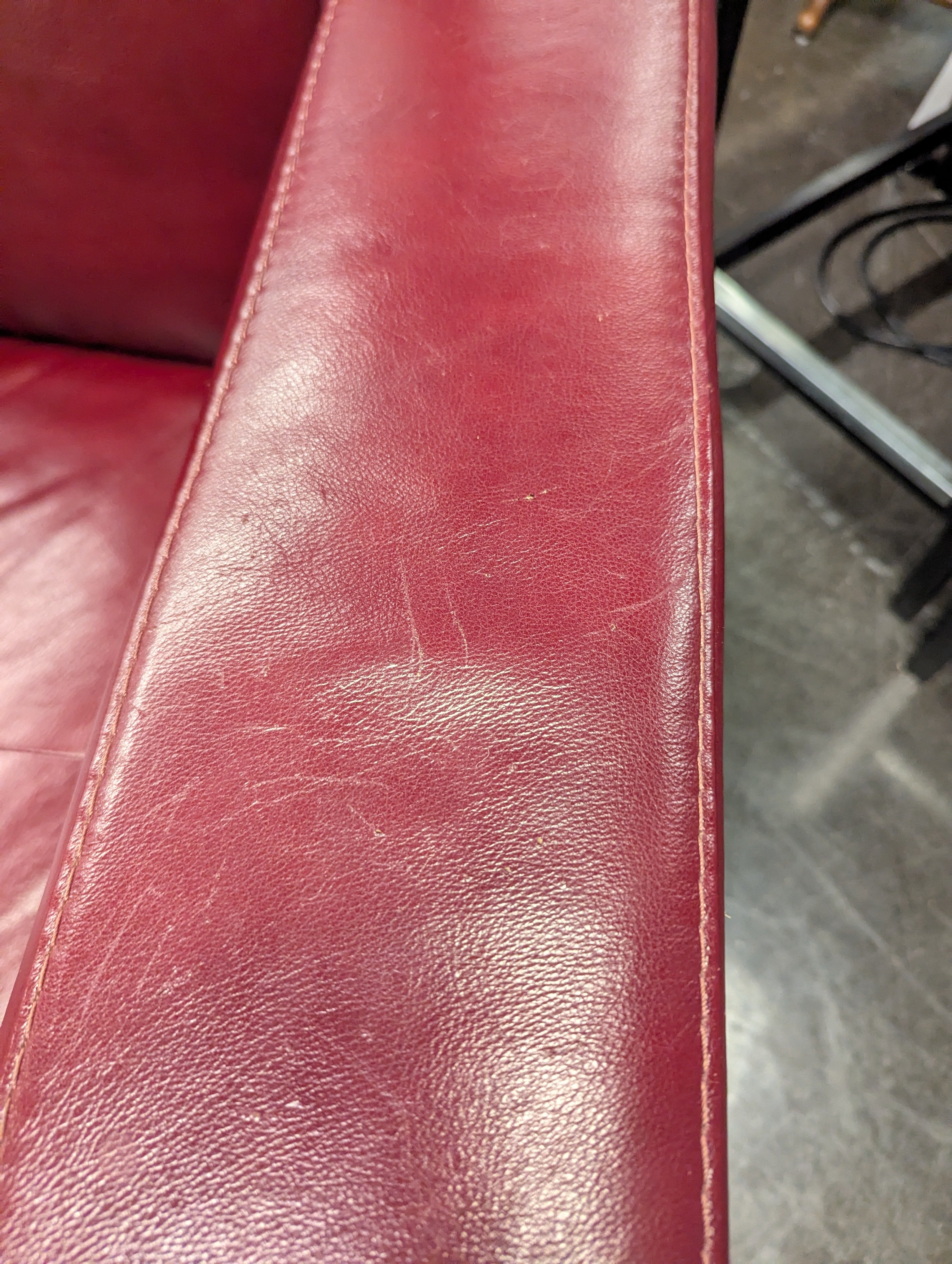 Red Leather Loveseat