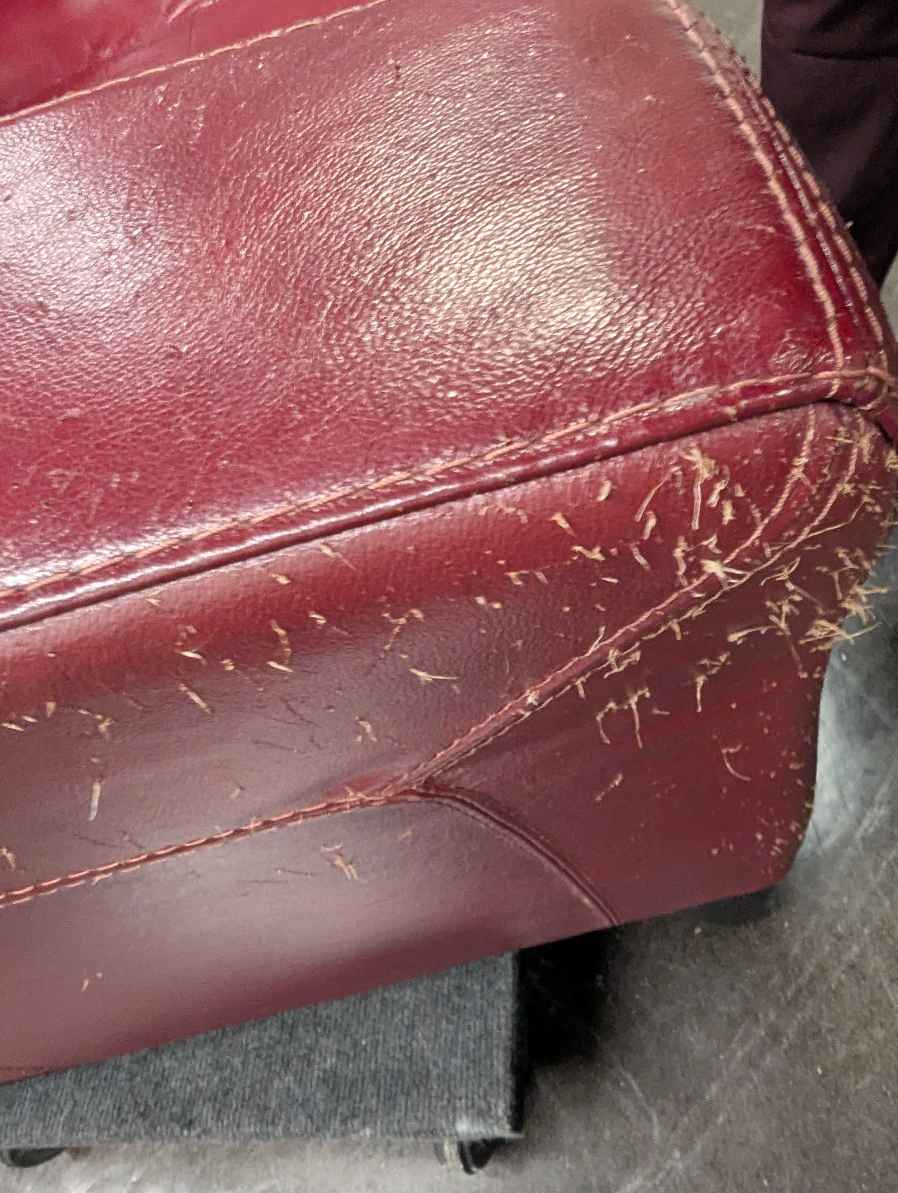 Red Leather Loveseat
