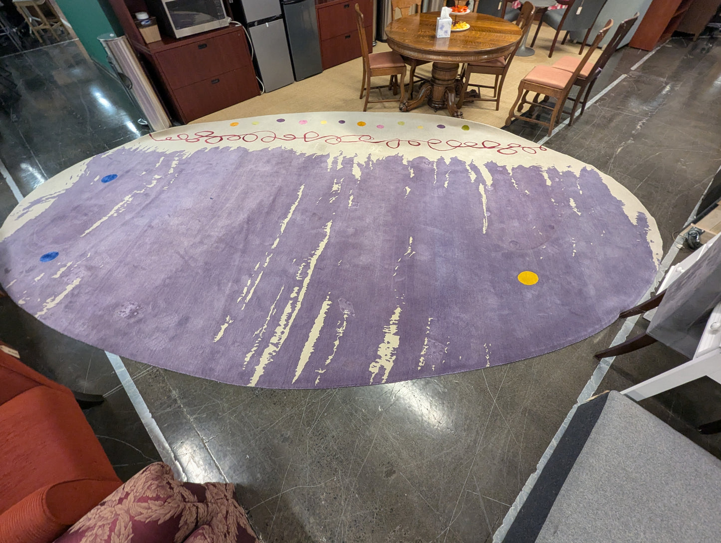 Abstract large lilac area rug
