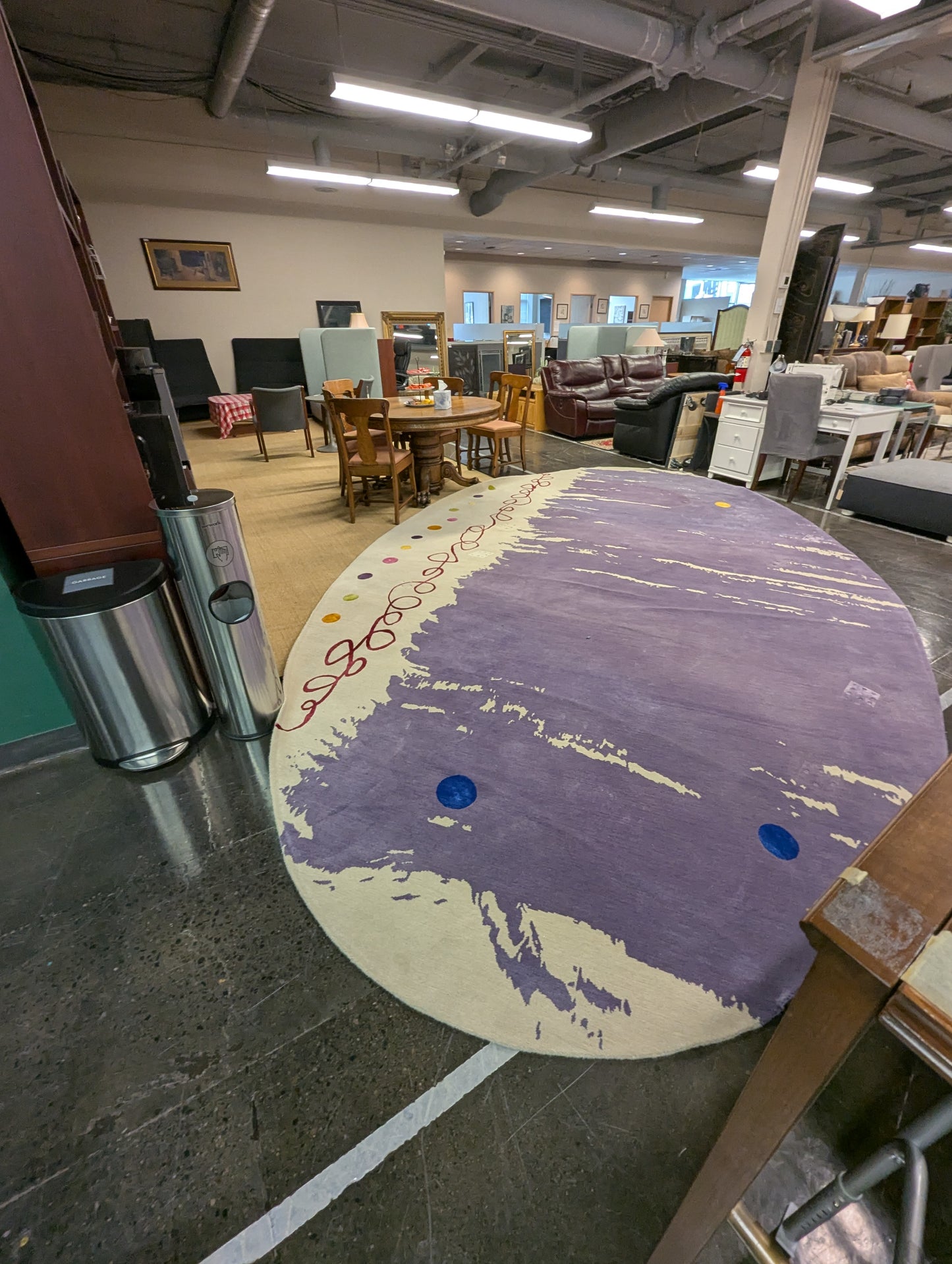 Abstract large lilac area rug