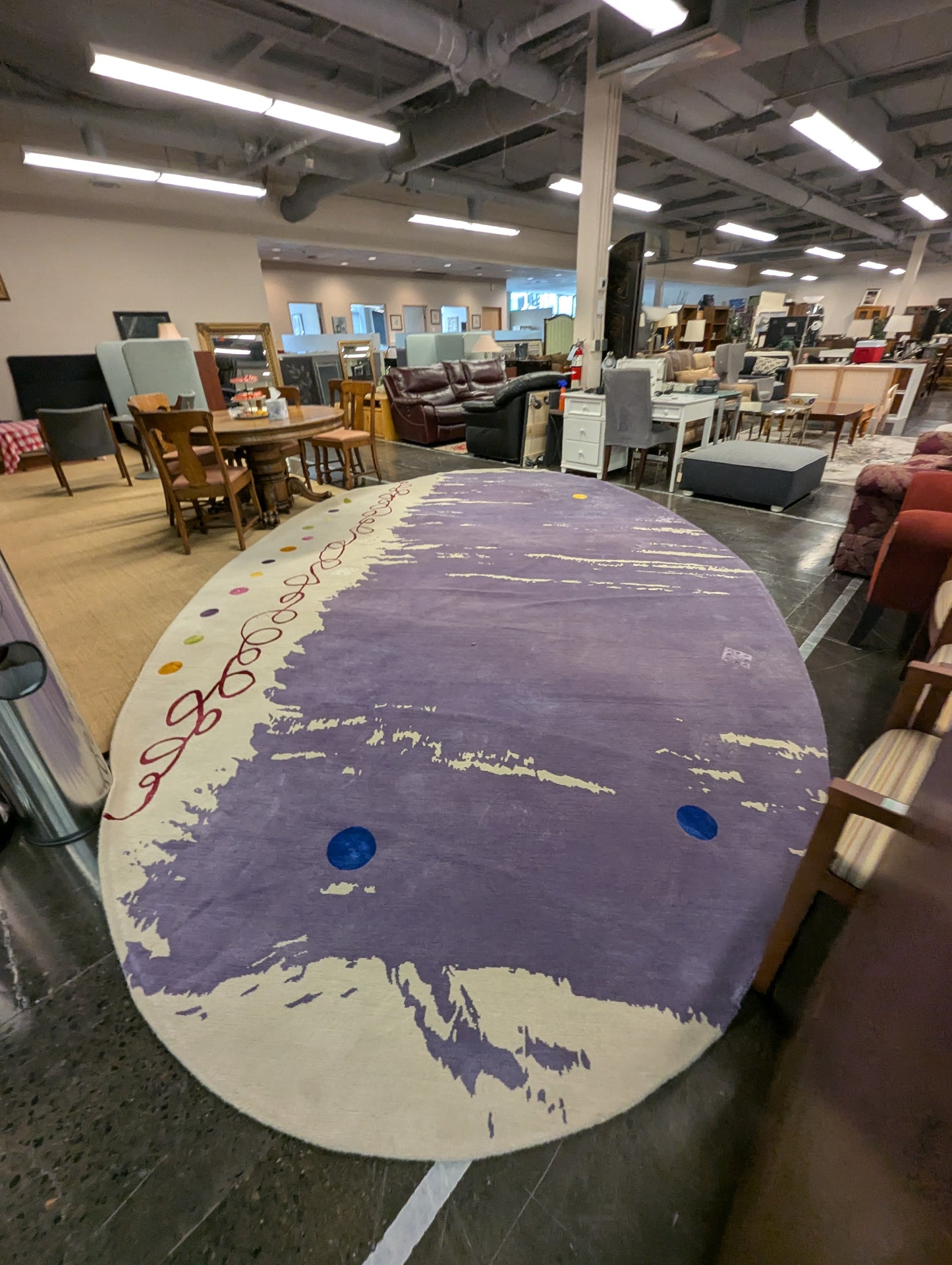 Abstract large lilac area rug