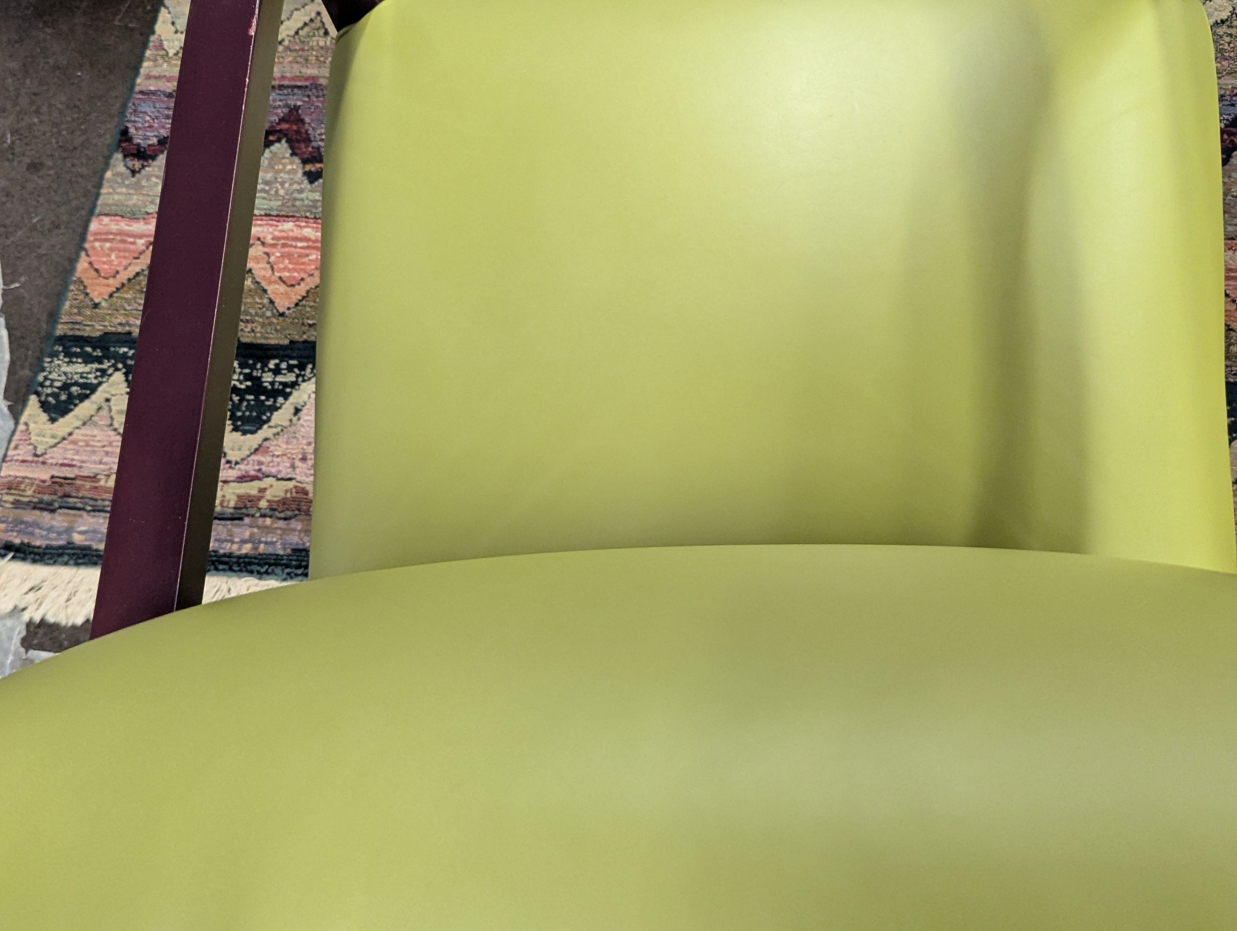 Swaim Green Leather Accent Chair