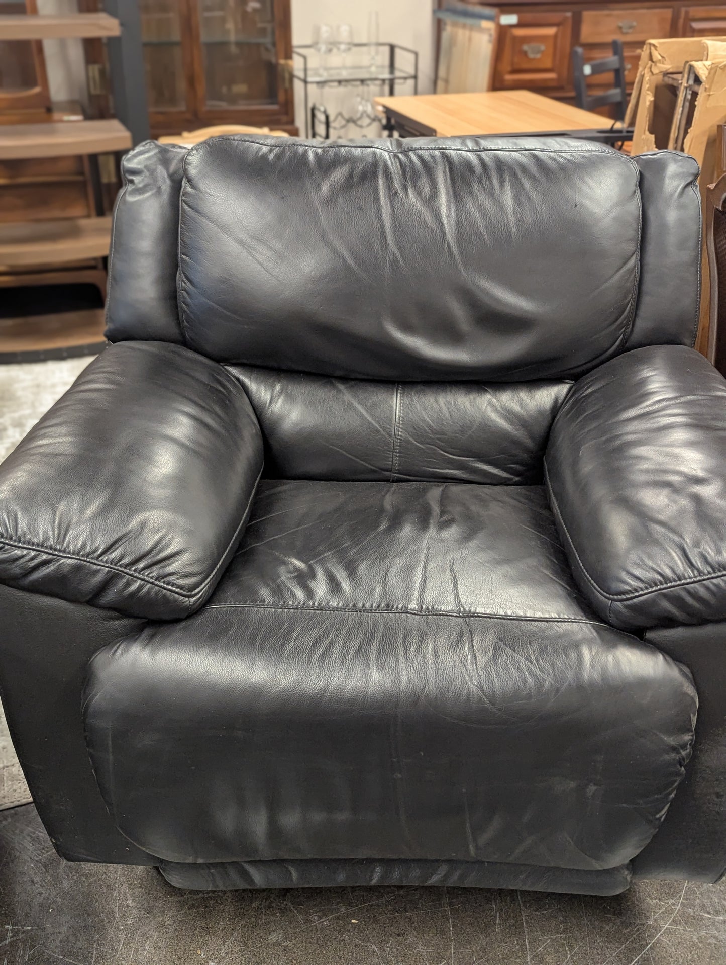 Black Faux Leather Accent Chair