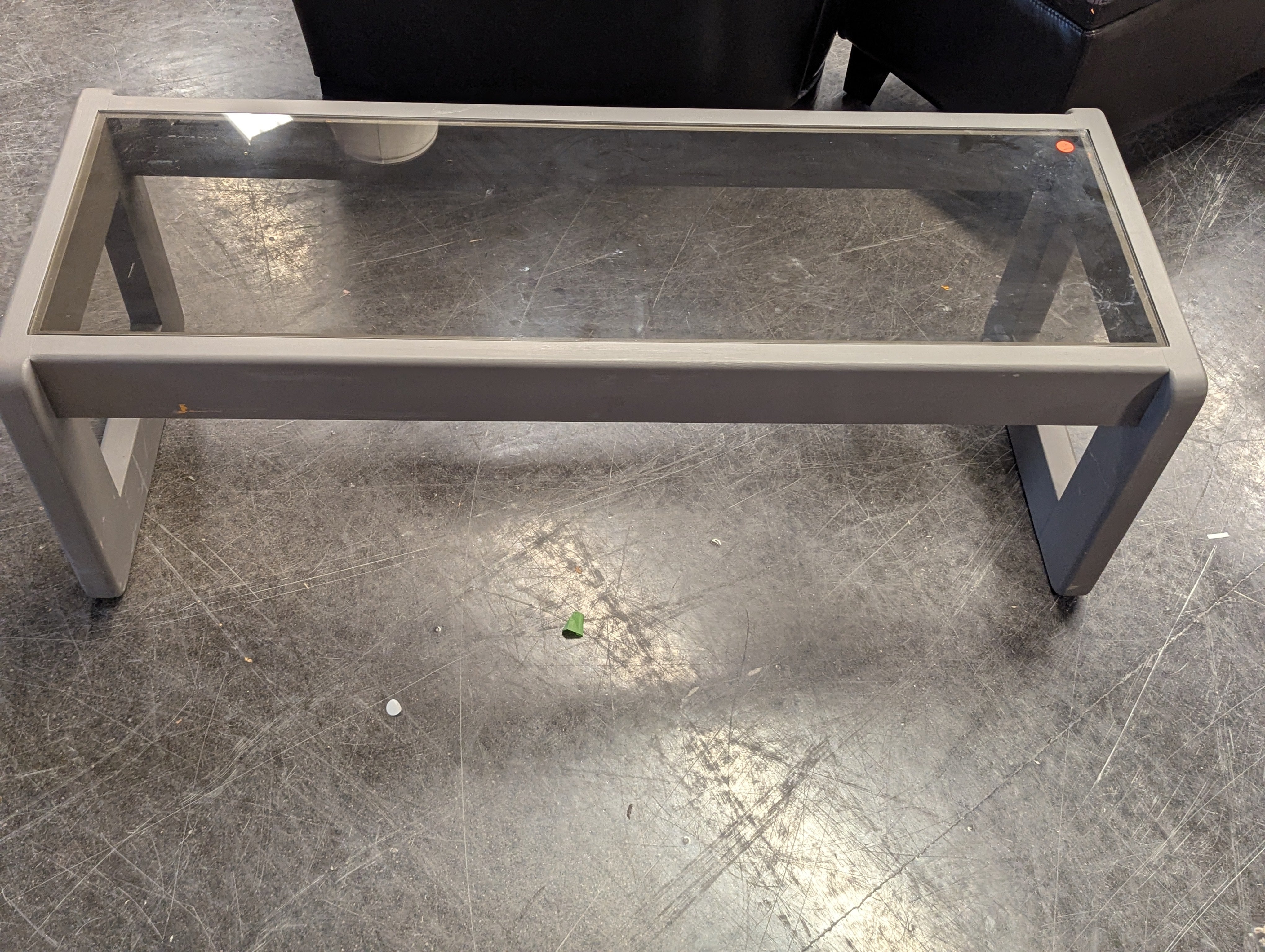 Grey and Glass Narrow Coffee Table