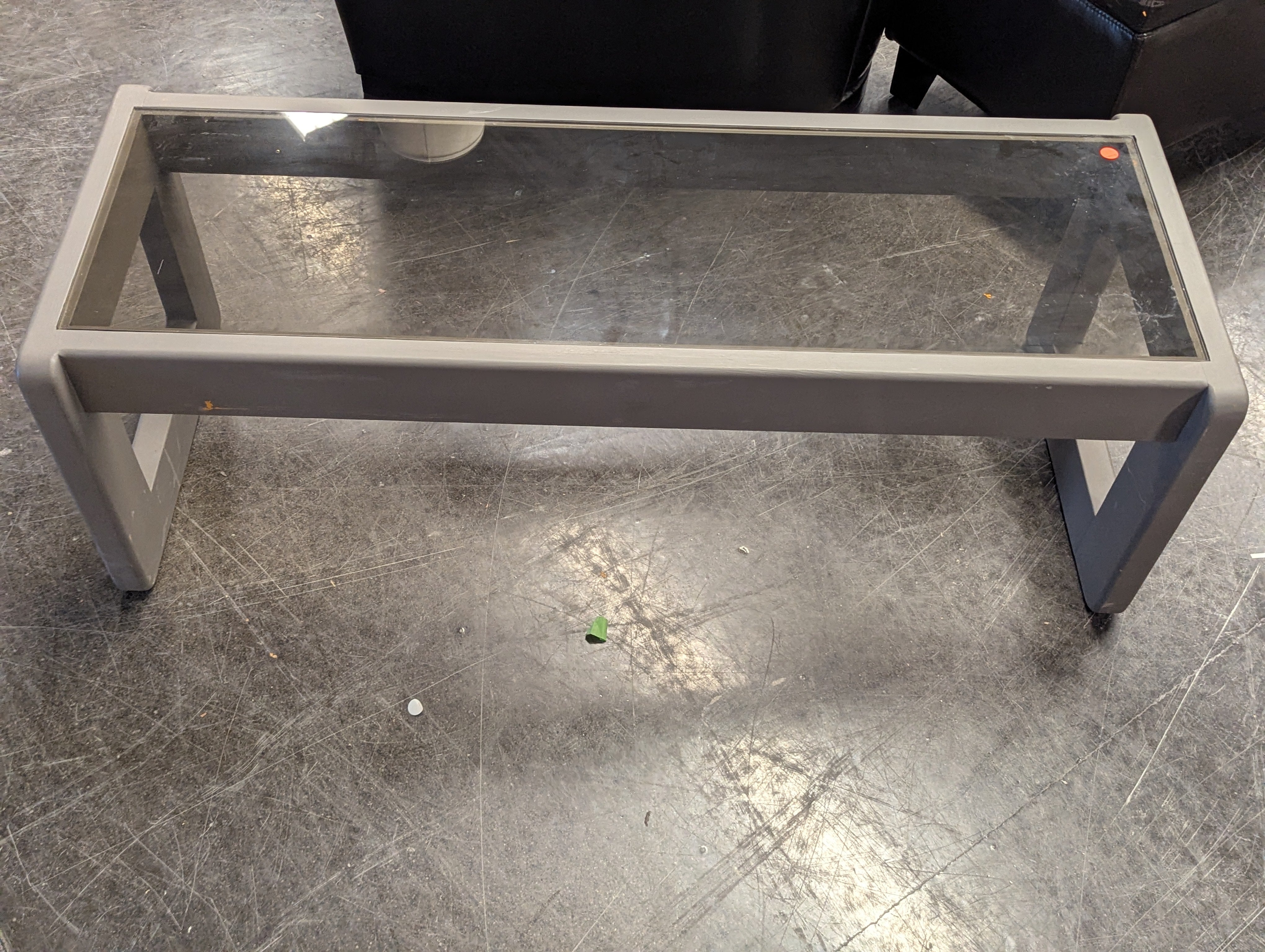 Grey and Glass Narrow Coffee Table