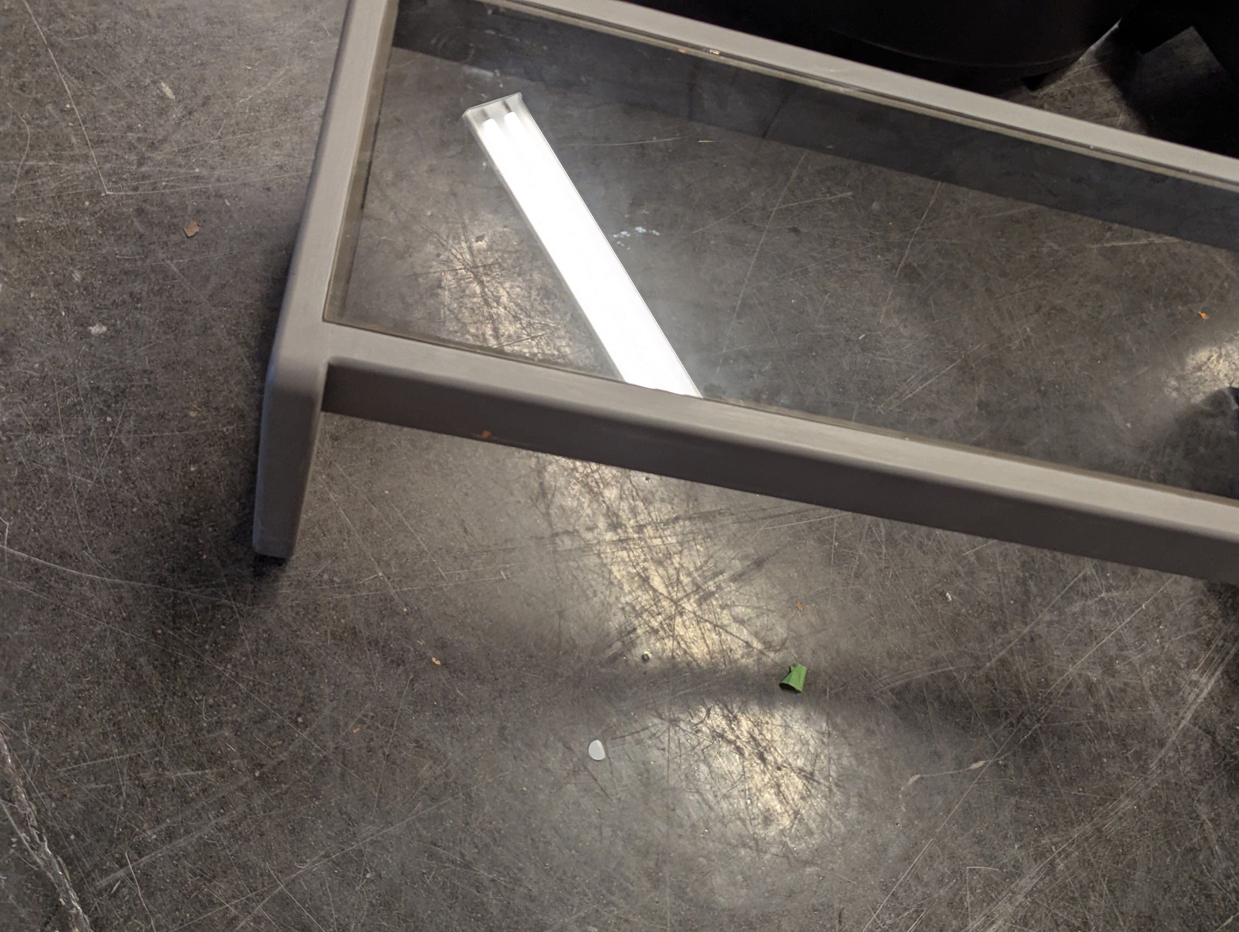 Grey and Glass Narrow Coffee Table