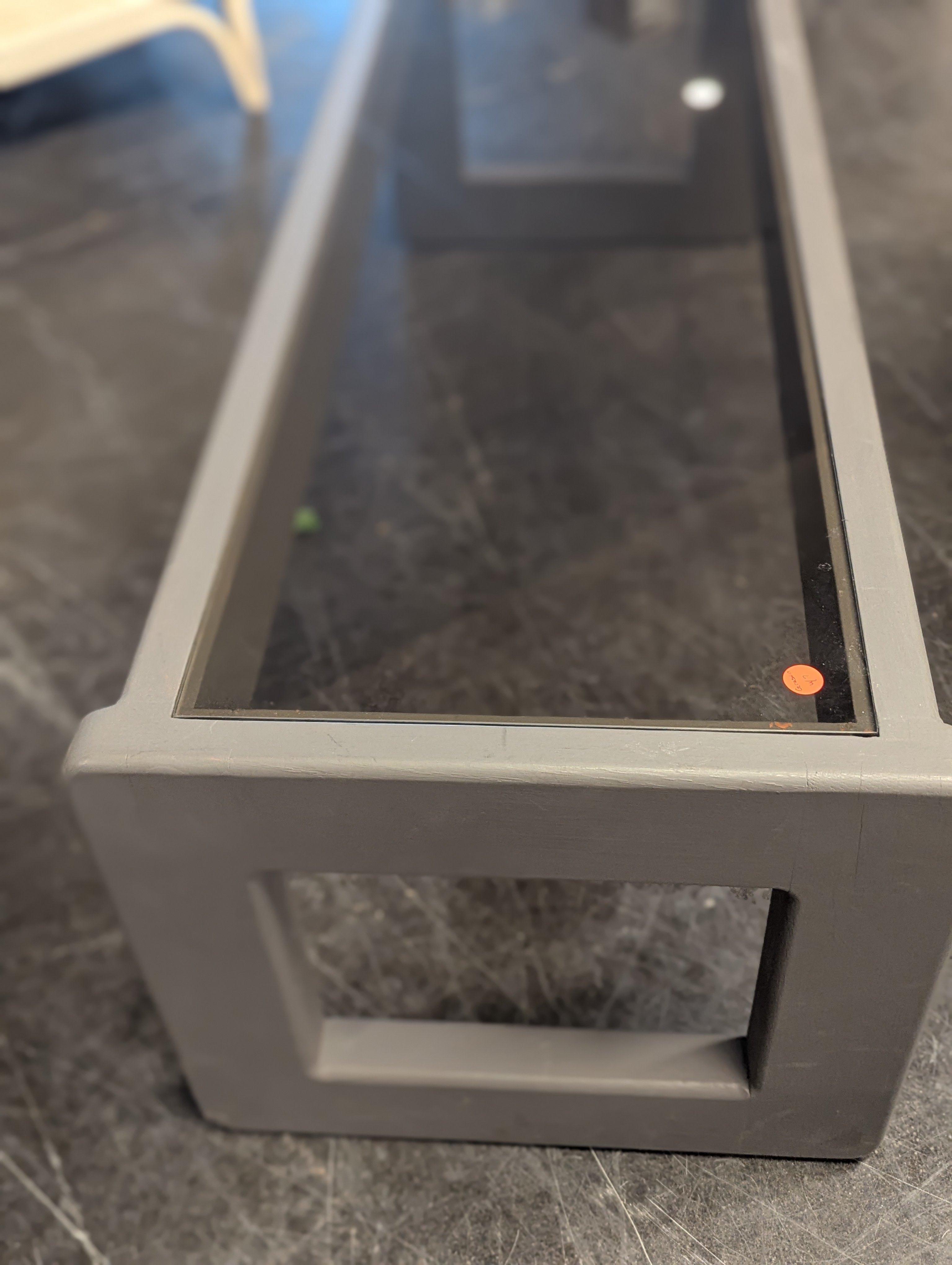 Grey and Glass Narrow Coffee Table