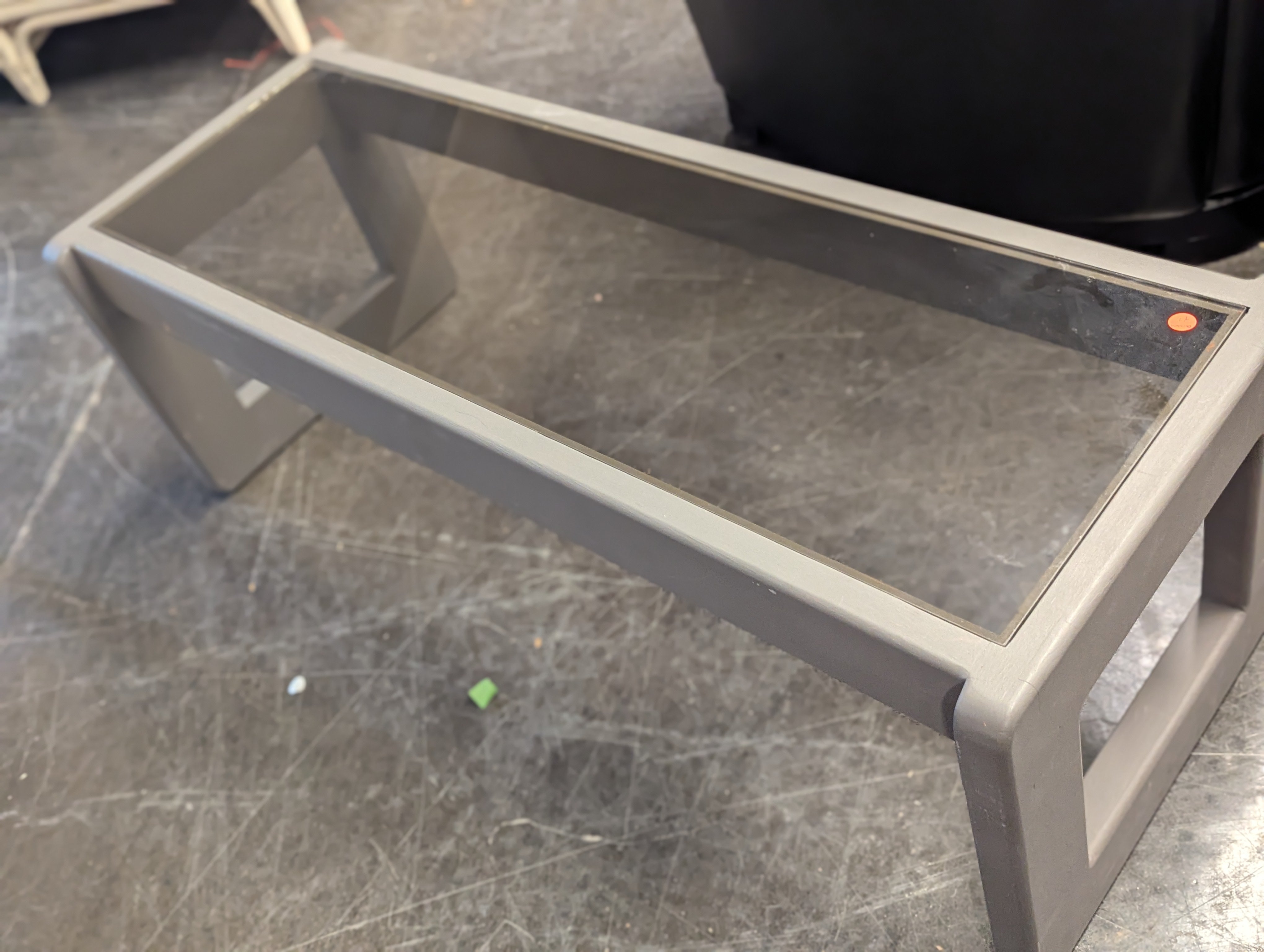 Grey and Glass Narrow Coffee Table