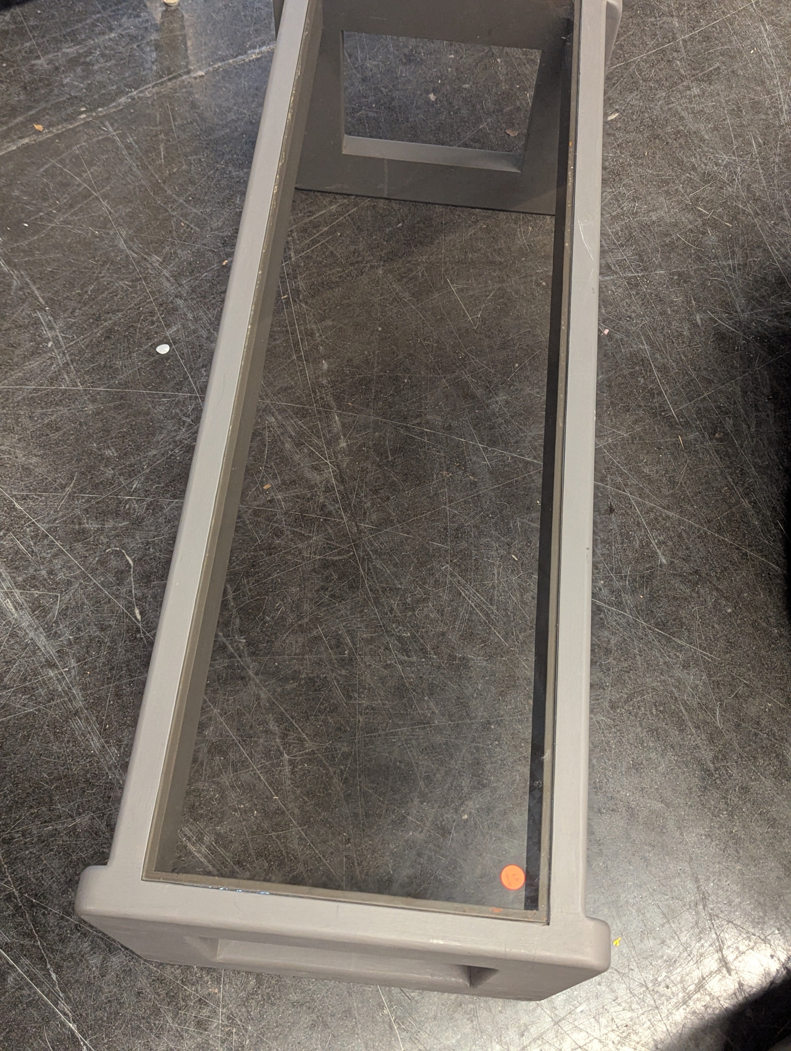 Grey and Glass Narrow Coffee Table