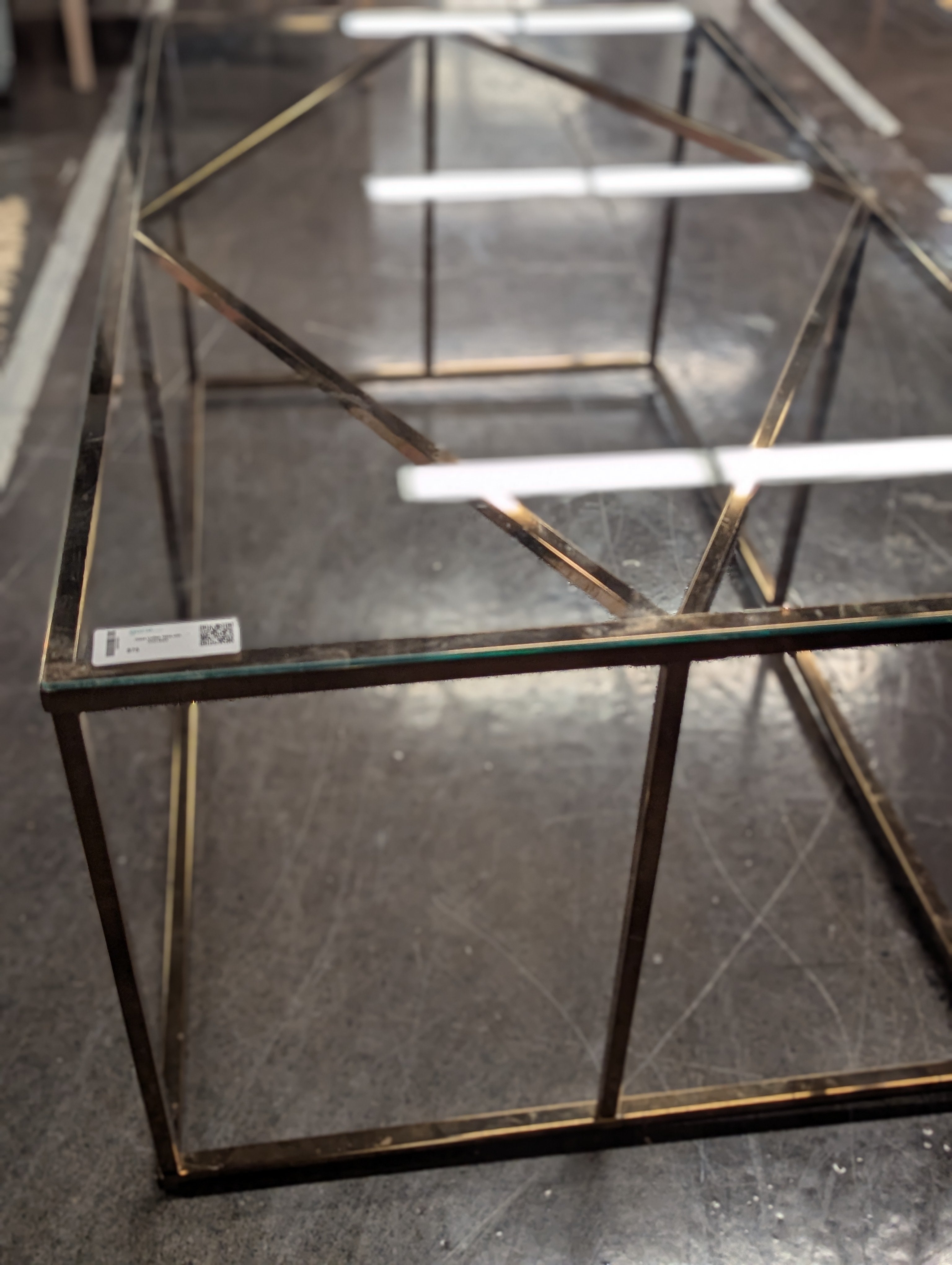 Glass Coffee Table with Gold Base